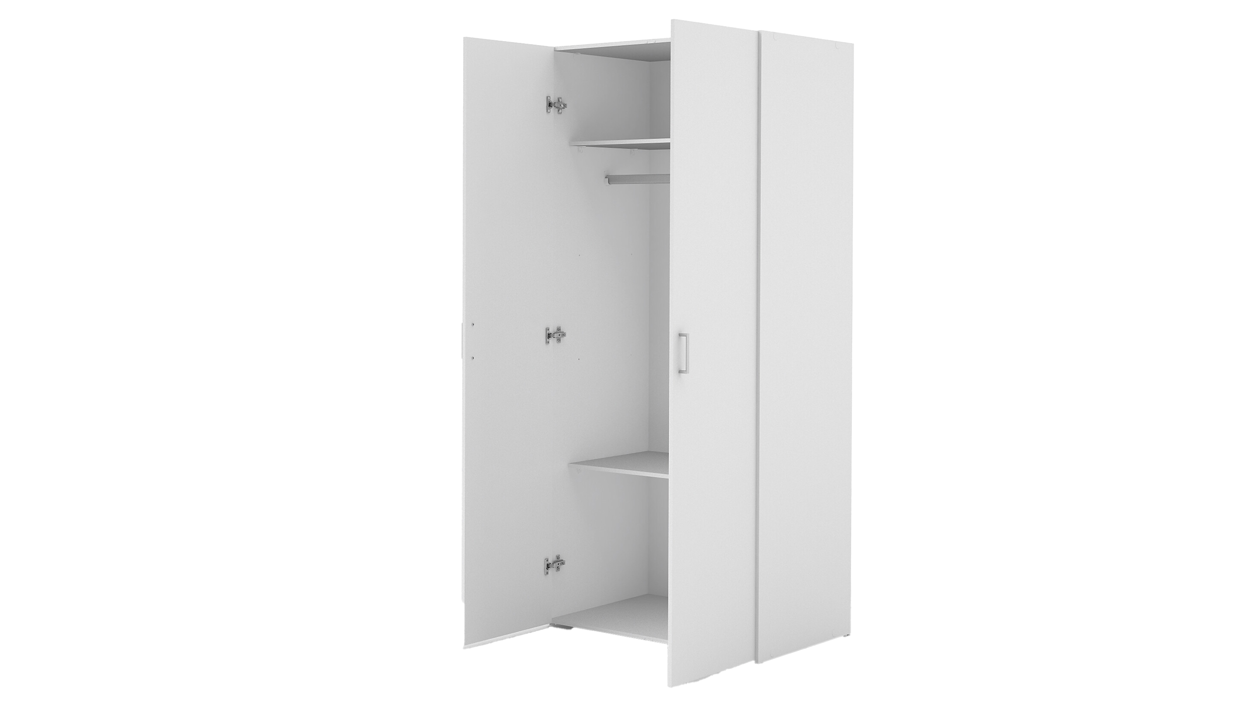 Kleiderschrank weiß 78 x 175 cm 2-türig - SPACE