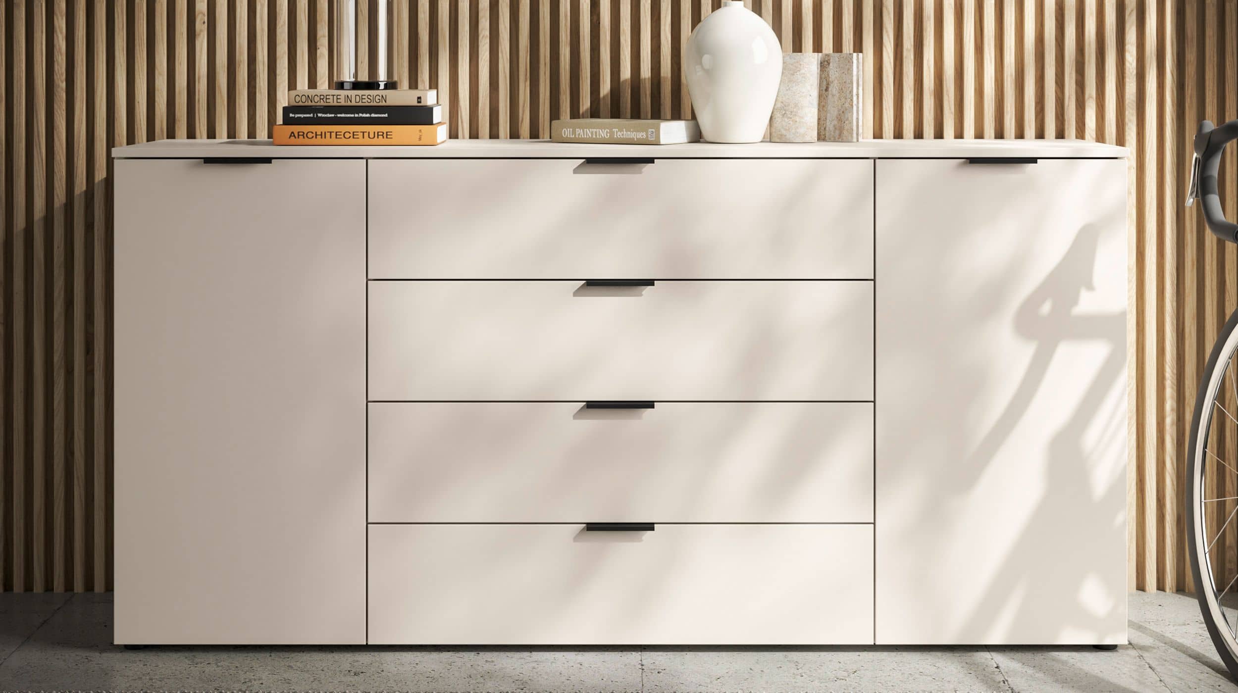 Sideboard mit 4 Schubladen beige 180 cm - LINZ