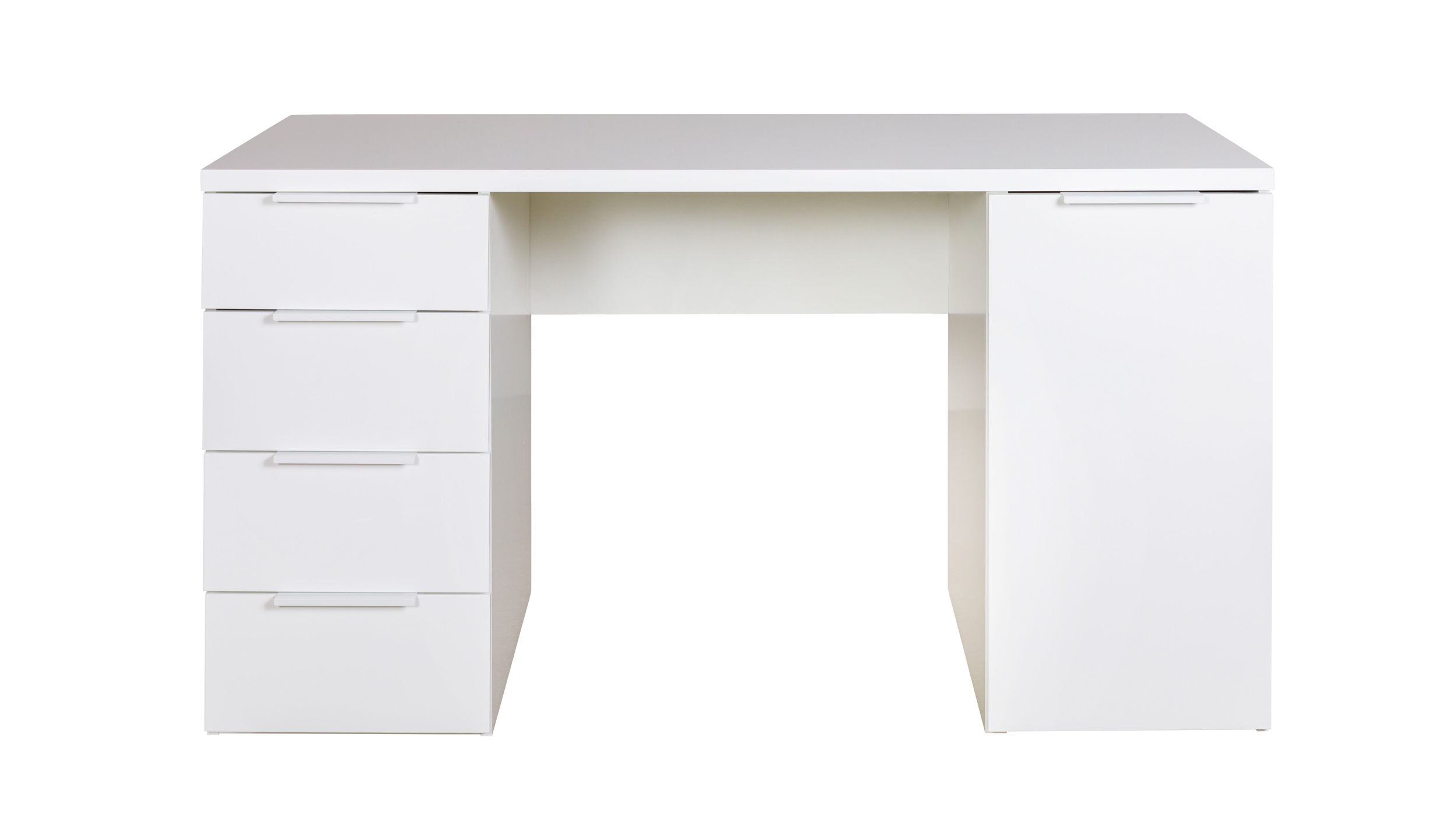 Computerschreibtisch mit Schublade weiß hochglanz 146 cm - ESPRESSO