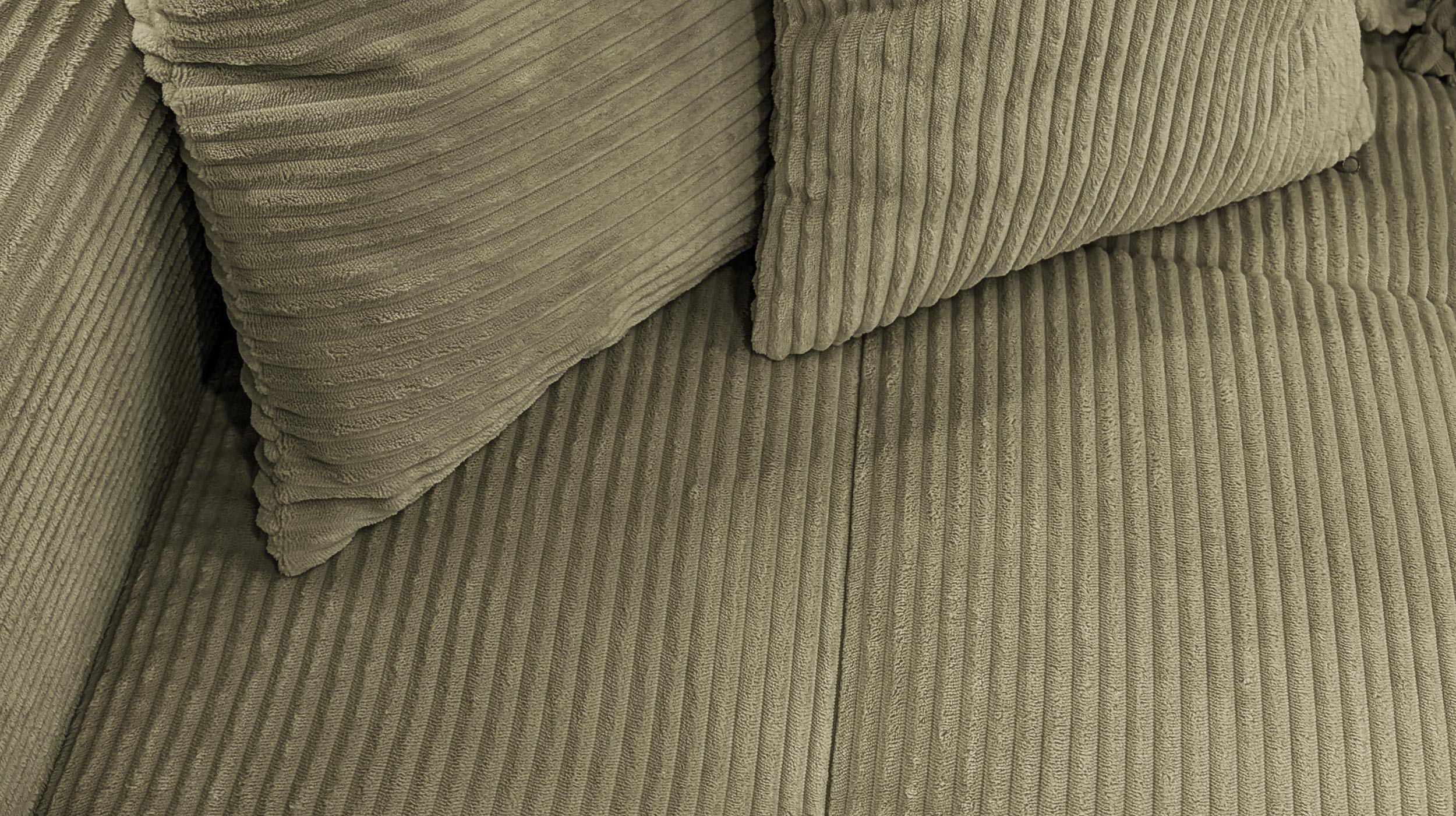 Big Sofa Cord grün mit Nosagunterfederung 300 cm - ARTEMIS