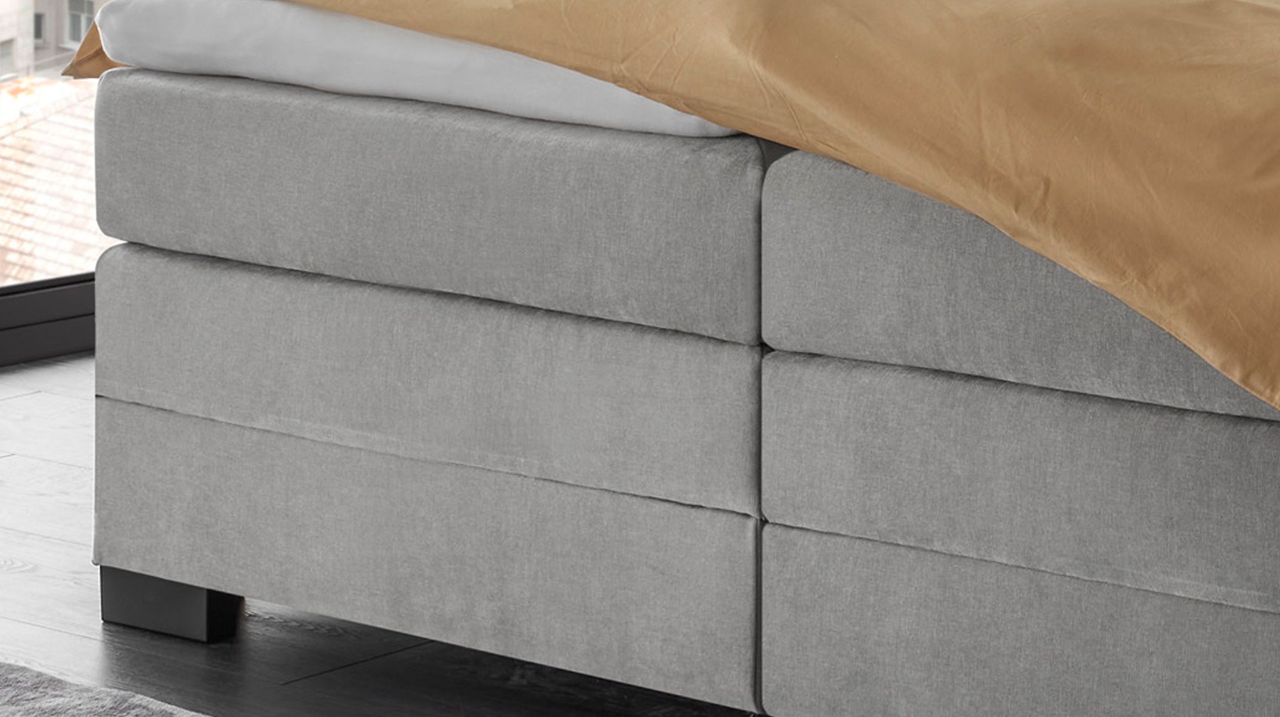 Boxspringbett 180 x 200 cm grau - elektrisch - Microfaser - TALENA