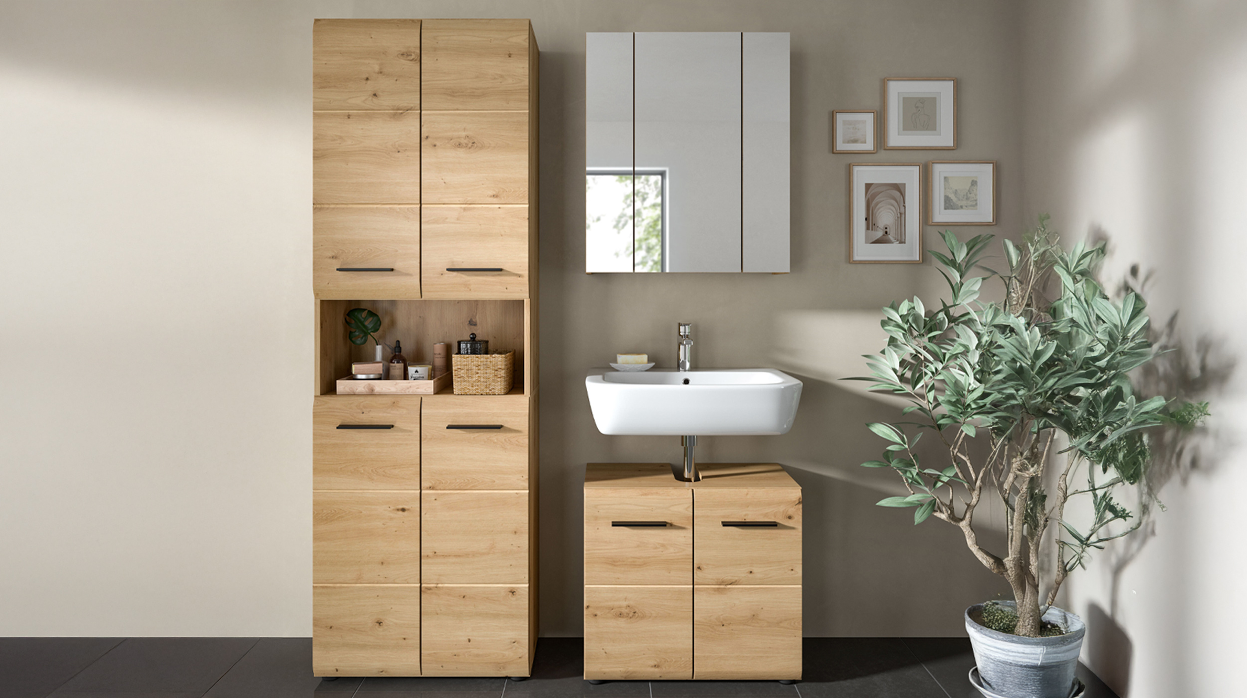 Spiegelschrank Artisan Eiche 60 cm - ICE