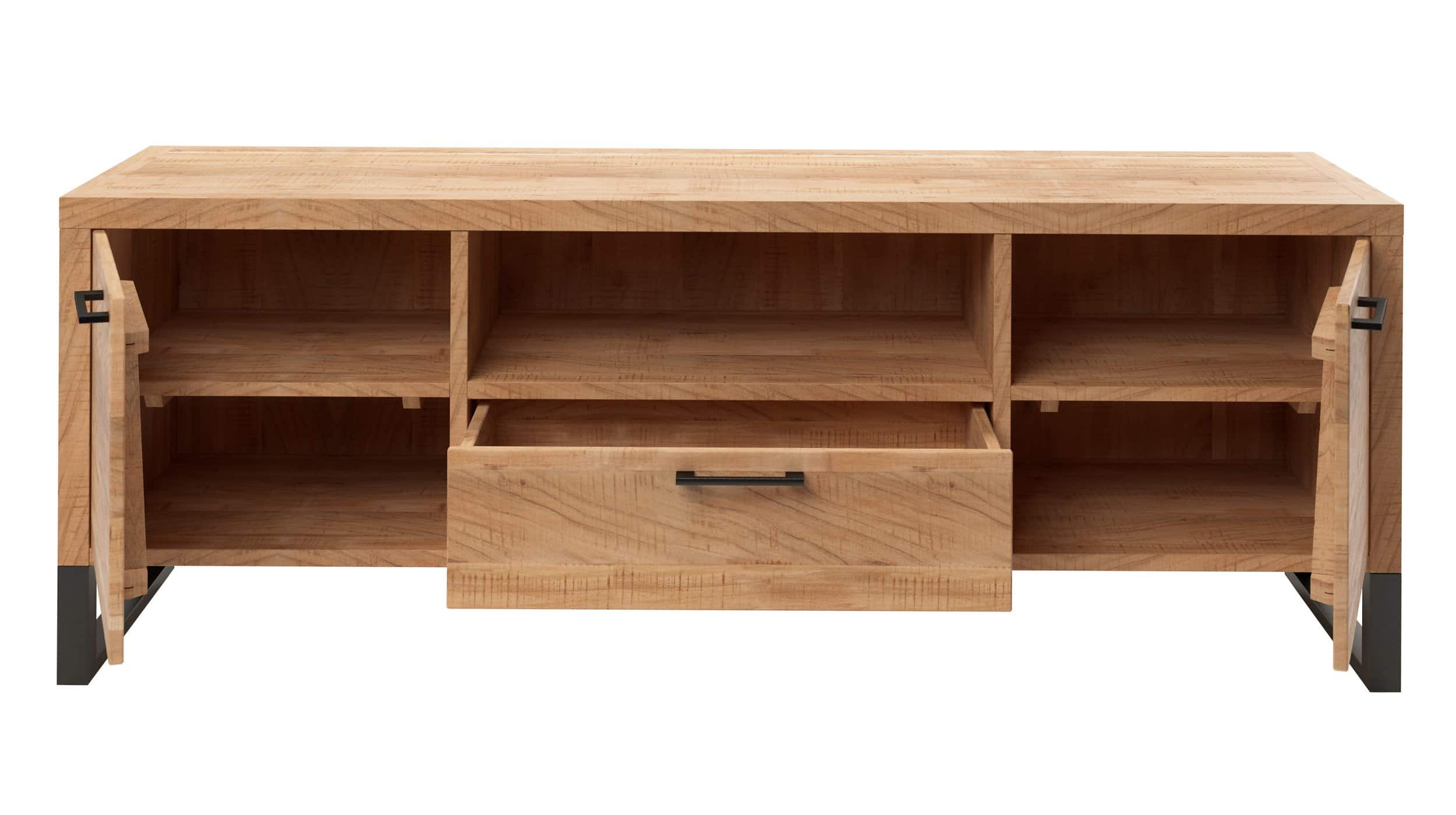 TV - Lowboard 2 Holztüren Akazie massiv 169 cm - BENIKO