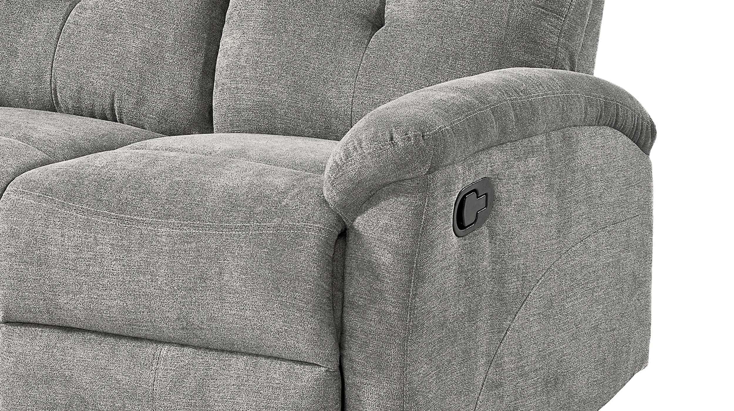Einzelsofa 2-Sitzer grau 127 cm - Relaxfunktion - FICO