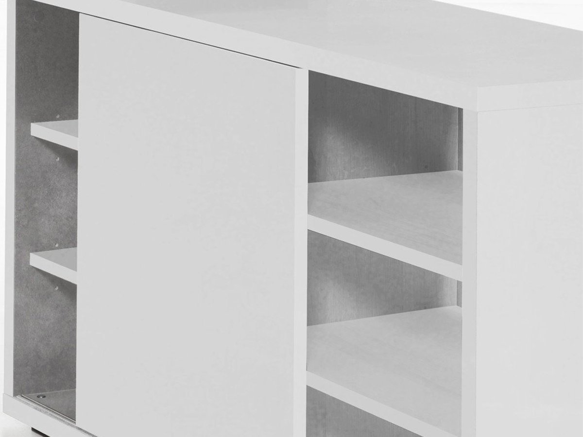 Eck-Schreibtisch weiß hochglanz 140 cm - CORE