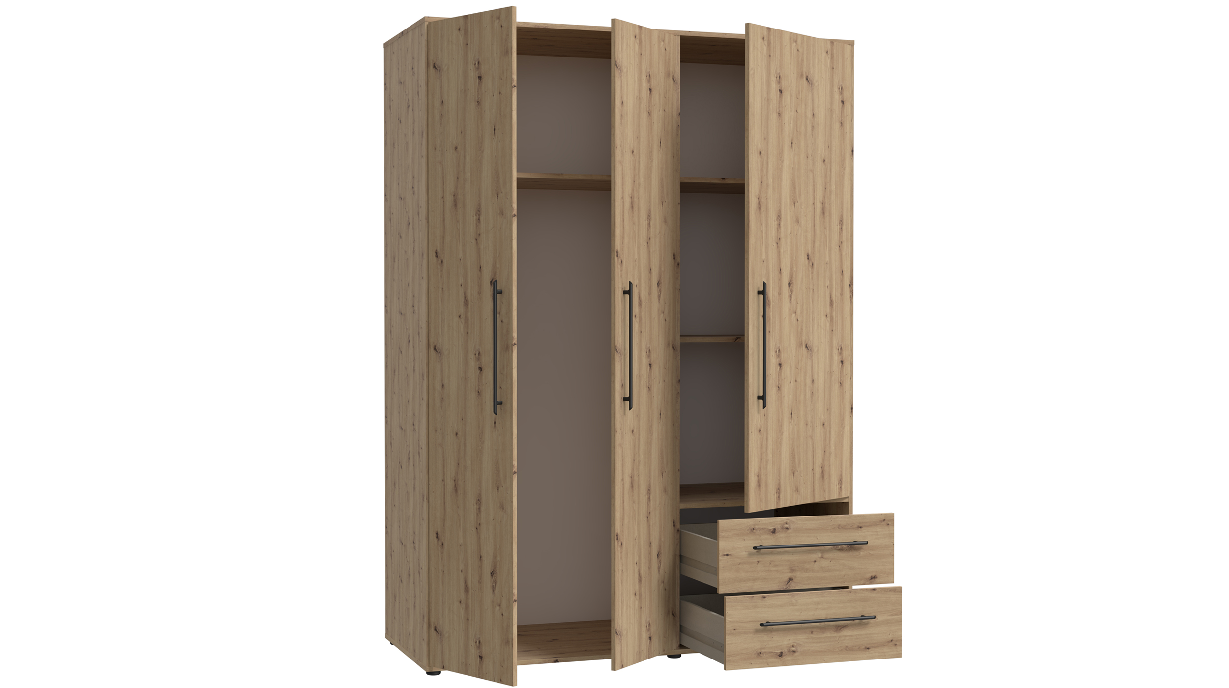 Kleiderschrank Artisan Eiche - 144 cm - MOKKARIS