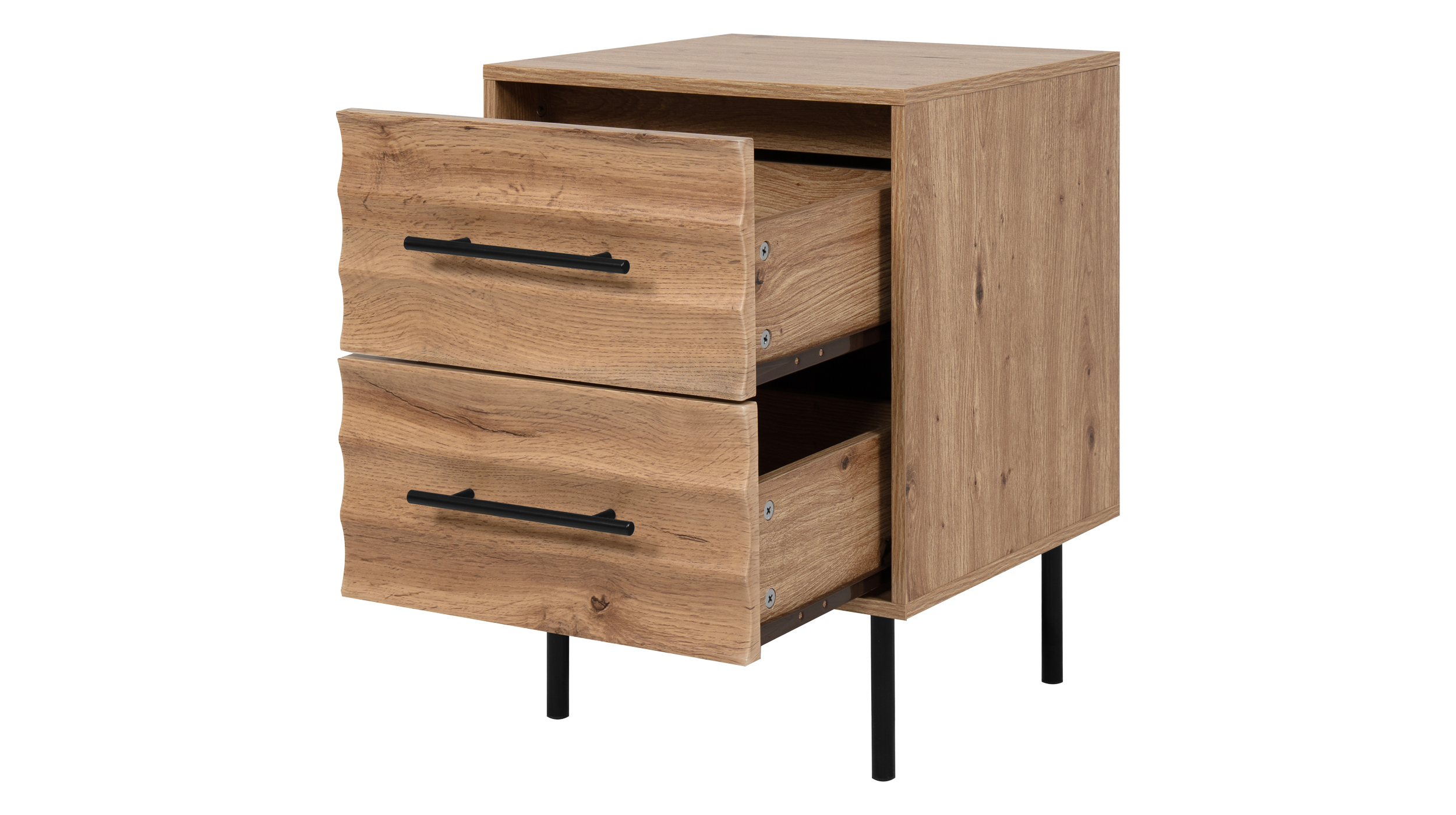 Nachttisch Artisan Eiche 40 x 39 cm - 2 Schubladen - FALUN