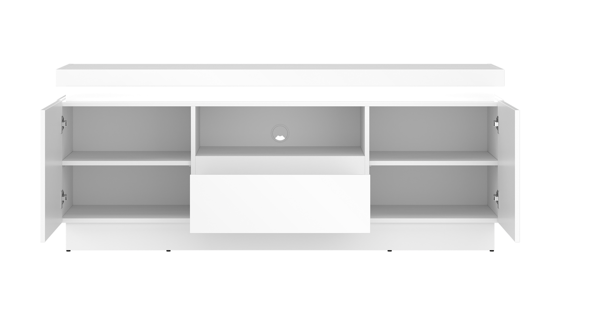 TV - Lowboard mit Beleuchtung weiß Hochglanz160 cm - LYON