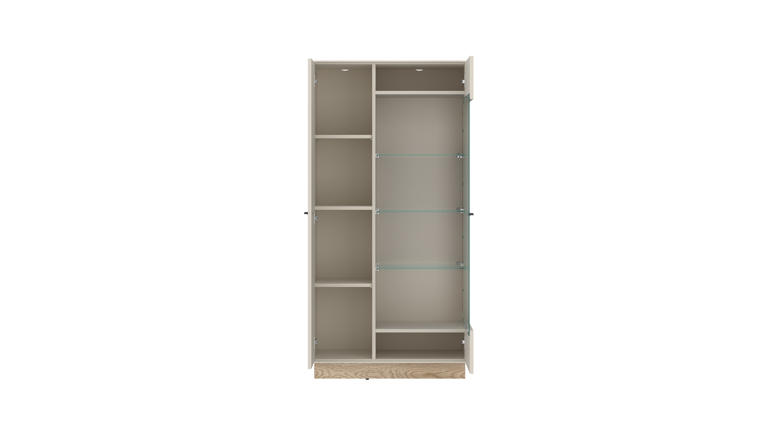 Vitrine mit Glastür beige - Eiche - Breite 75 cm - MEOLO