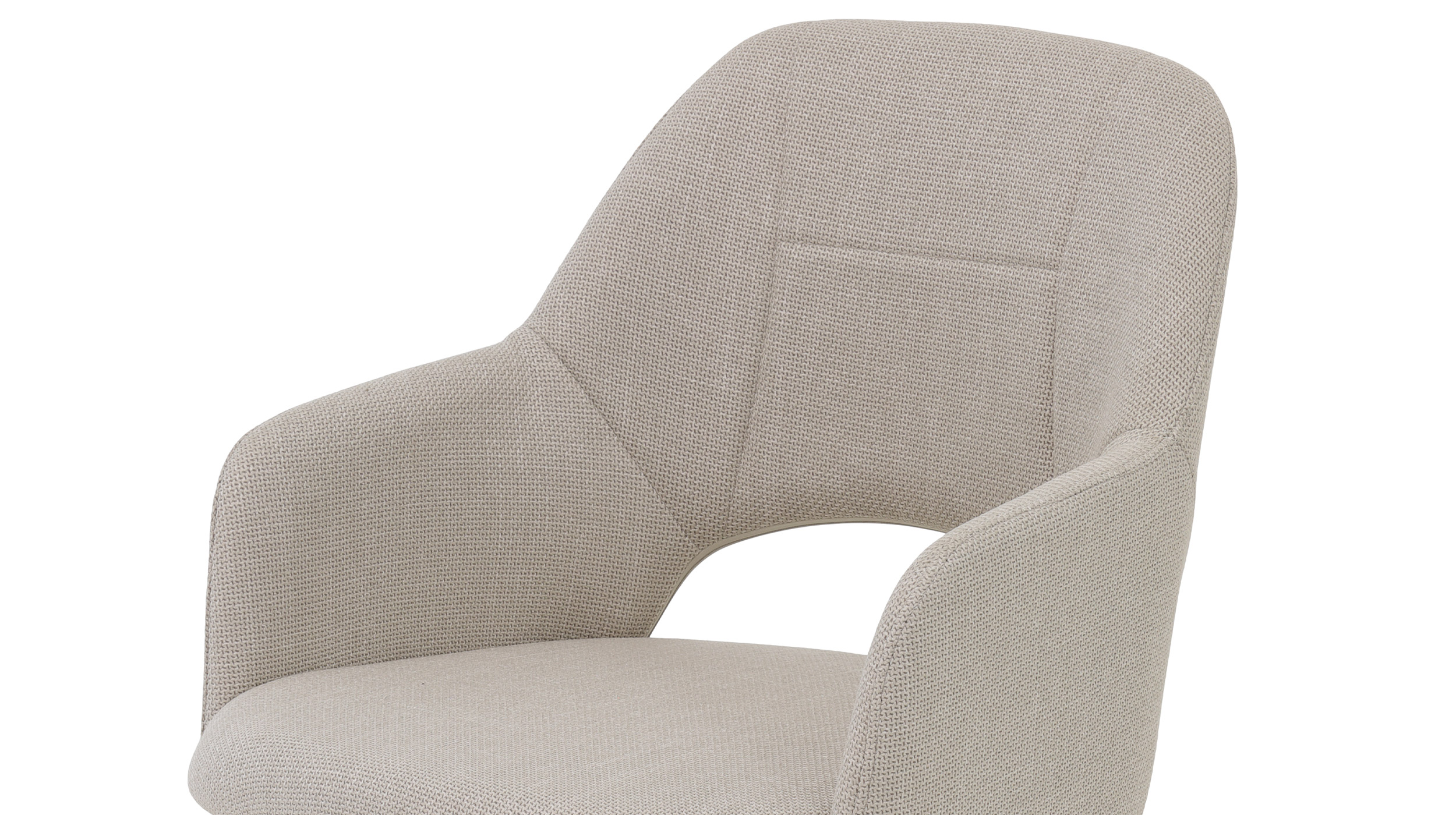 Armlehnstuhl beige Drehstuhl Microfaser Webstoff - STADE