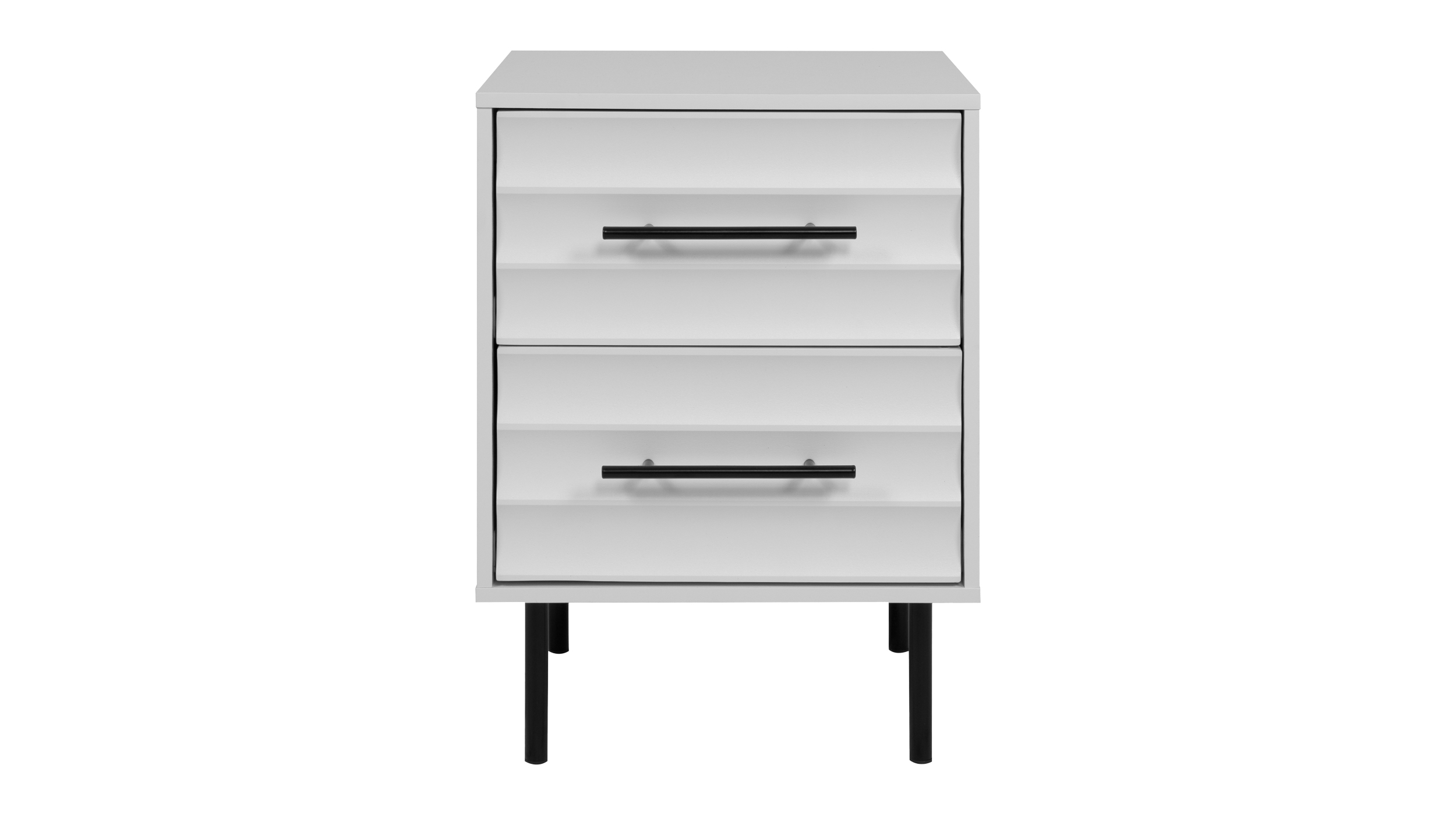 Nachttisch weiß 40 x 39 cm - 2 Schubladen - FALUN