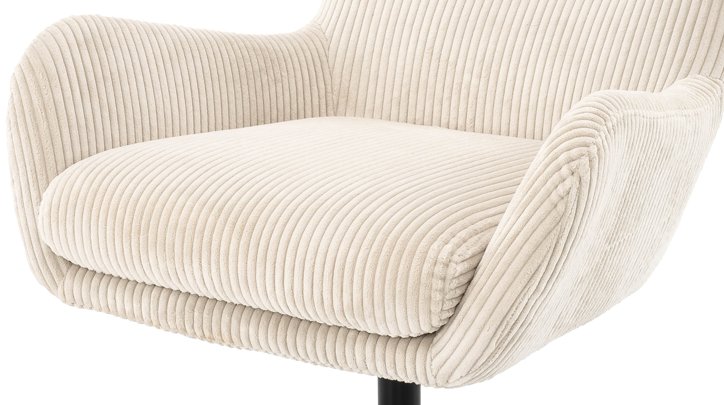 Fernsehsessel Cord beige - 360° Drehfunktion - SOLANO