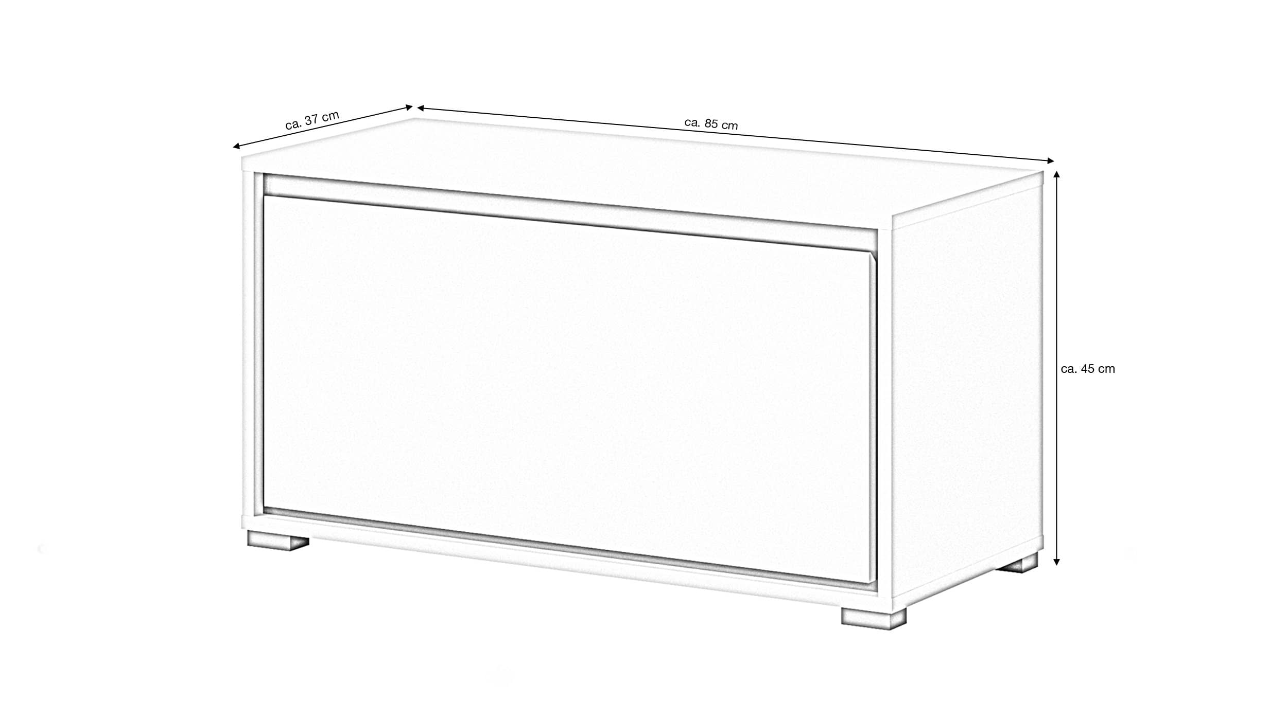 Garderobenbank grau mit Klappe 85 cm - JARU