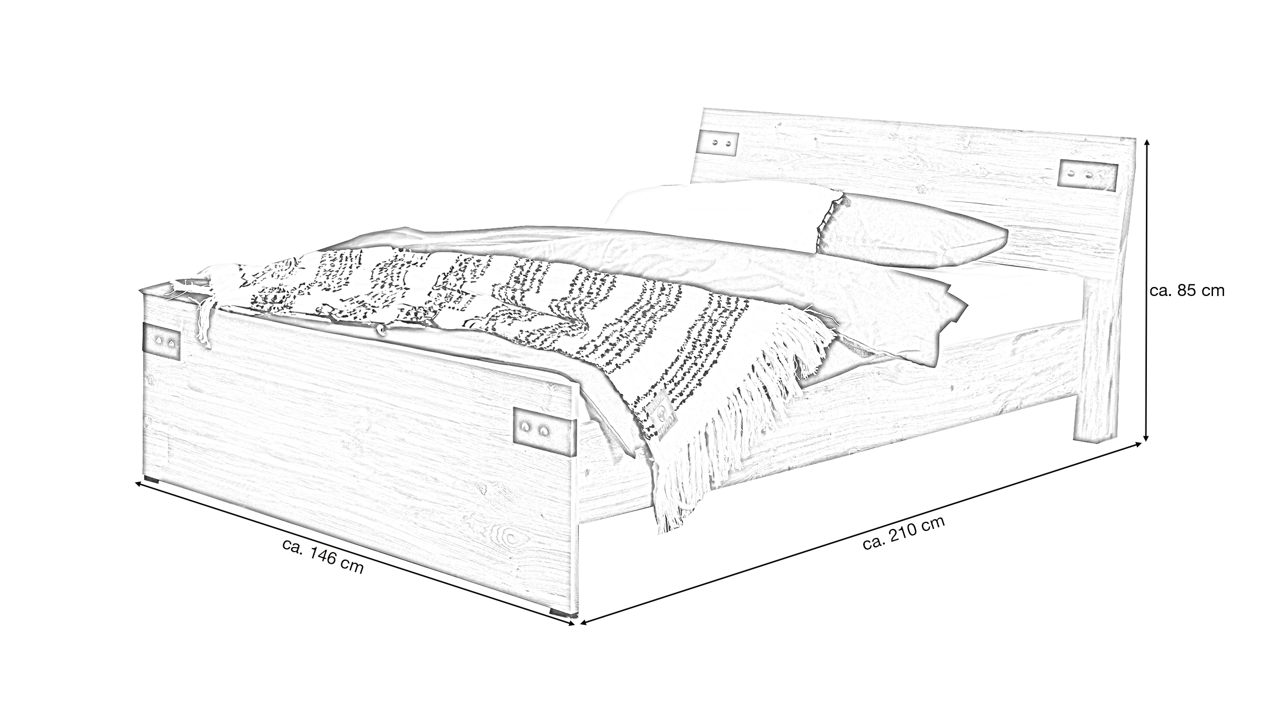 Jugendbett 140 x 200 cm Plankeneiche - graphit - LIVERPOOL Jugendbett 140 x 200 cm Plankeneiche - graphit - LIVERPOOL