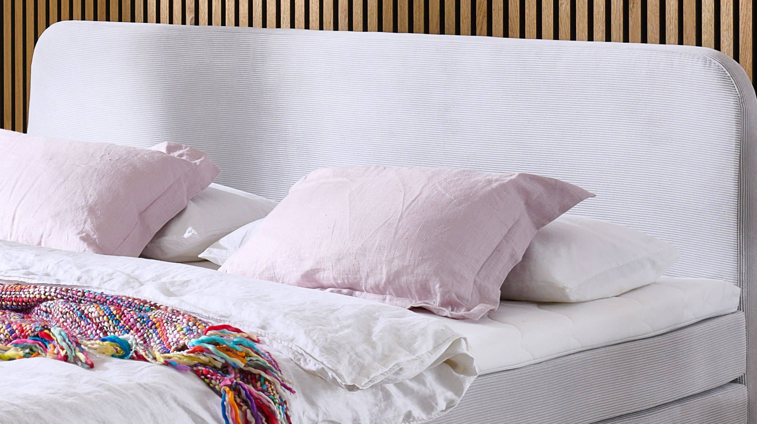Boxspringbett 180 x 200 cm grau Feincord - VILLACH