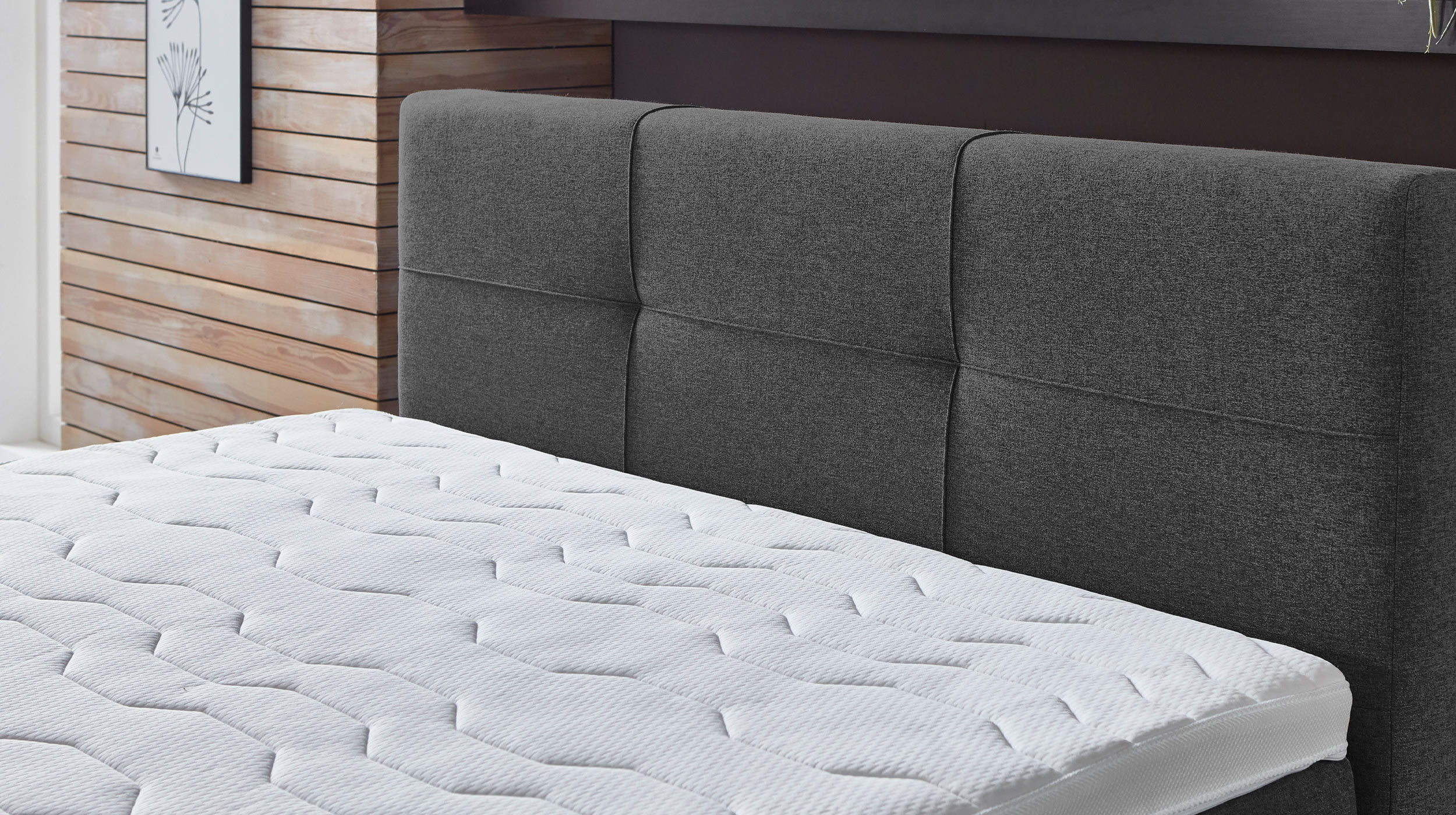 Boxspringbett 140 x 200 cm Bettkasten anthrazit Stoffbezug - KREMS