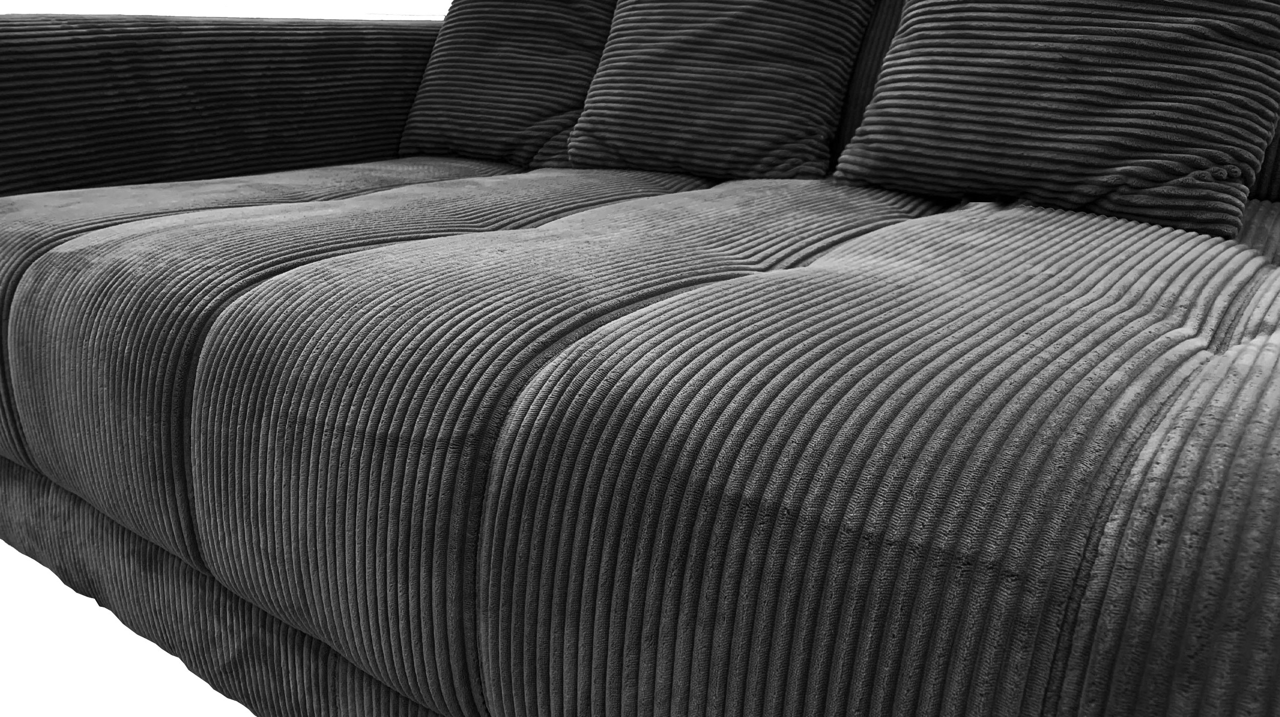 Ecksofa Cord grau 300 x 215 cm - OT rechts - ARTEMIS