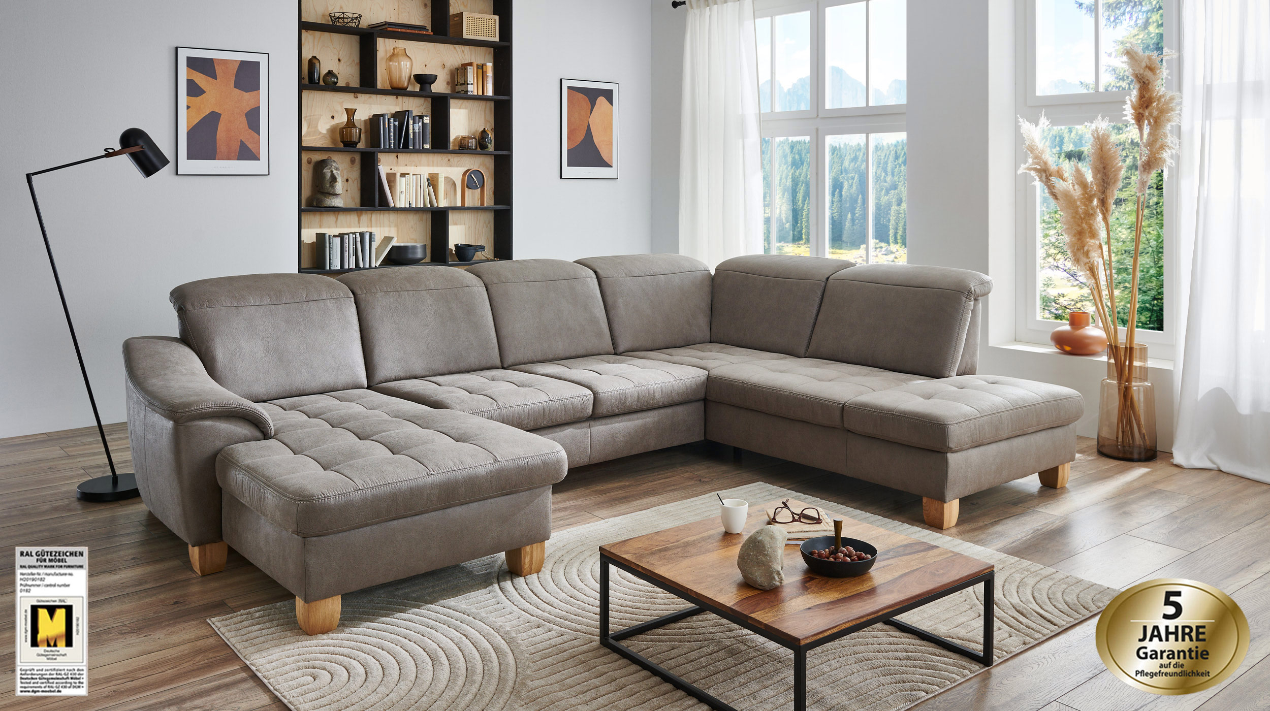 Couchliebe Wohnlandschaft planbar - Taurus platin - Basis Version - FRATELLO 