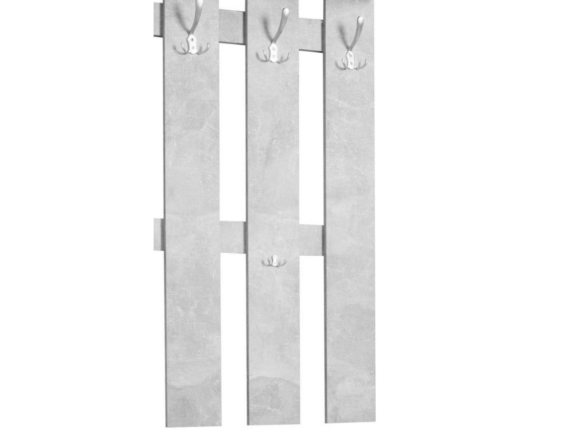Garderoben Set 2-teilig Betonoptik - weiß 98 cm - RUDOLF