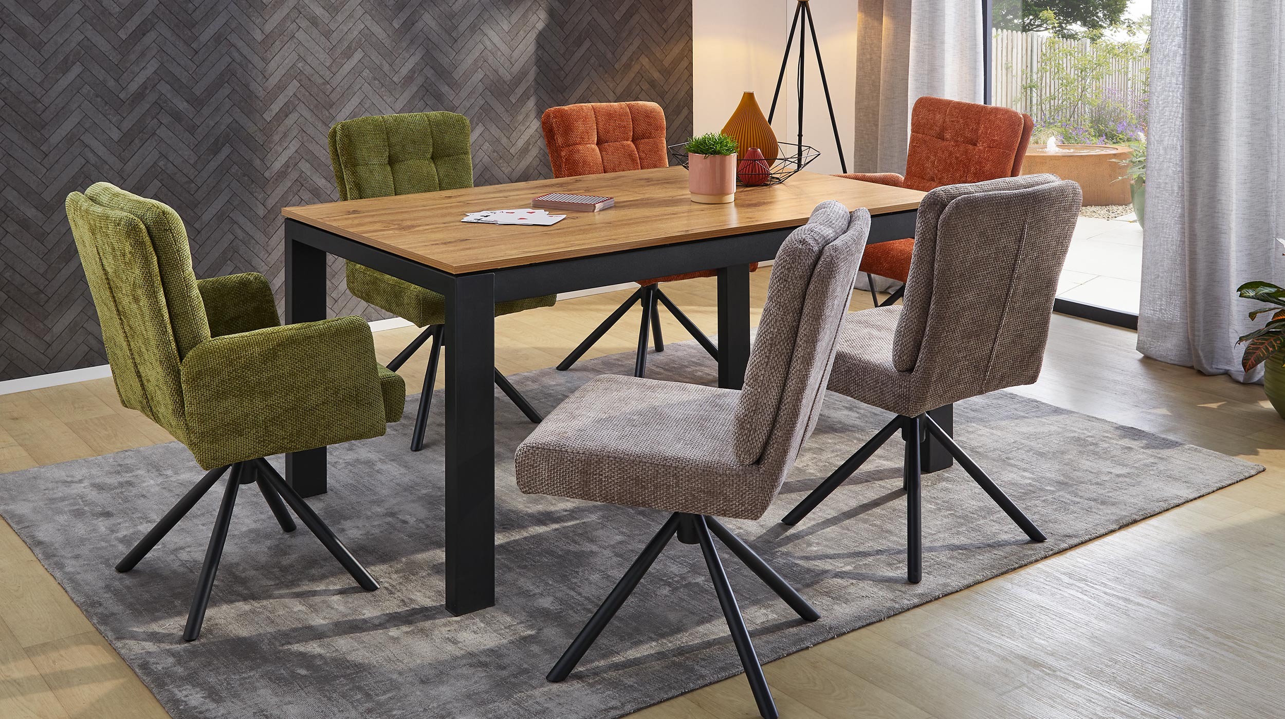 Esstisch 160 x 90 cm ausziehbar Wildeiche - BELIA