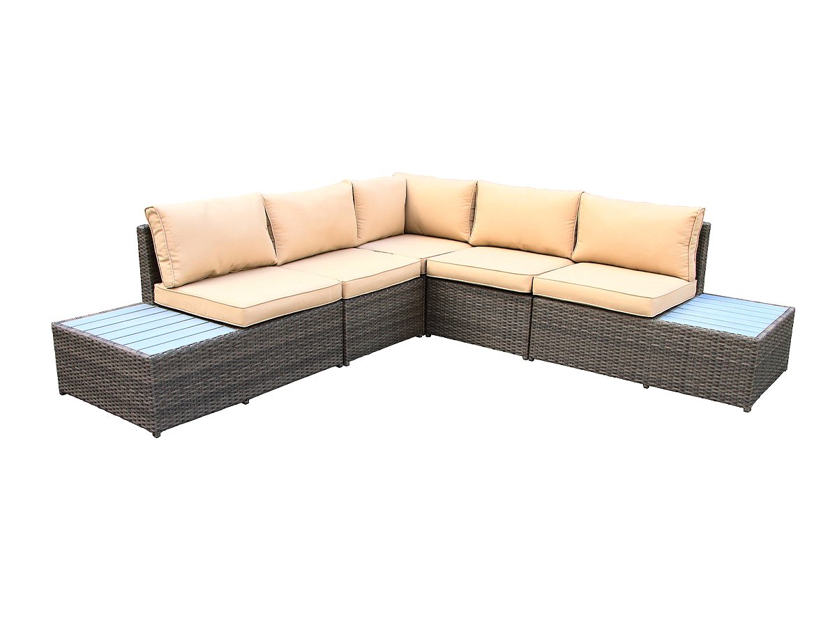 Gartenmöbel Lounge Set 235 cm braun/naturfarben - SEA