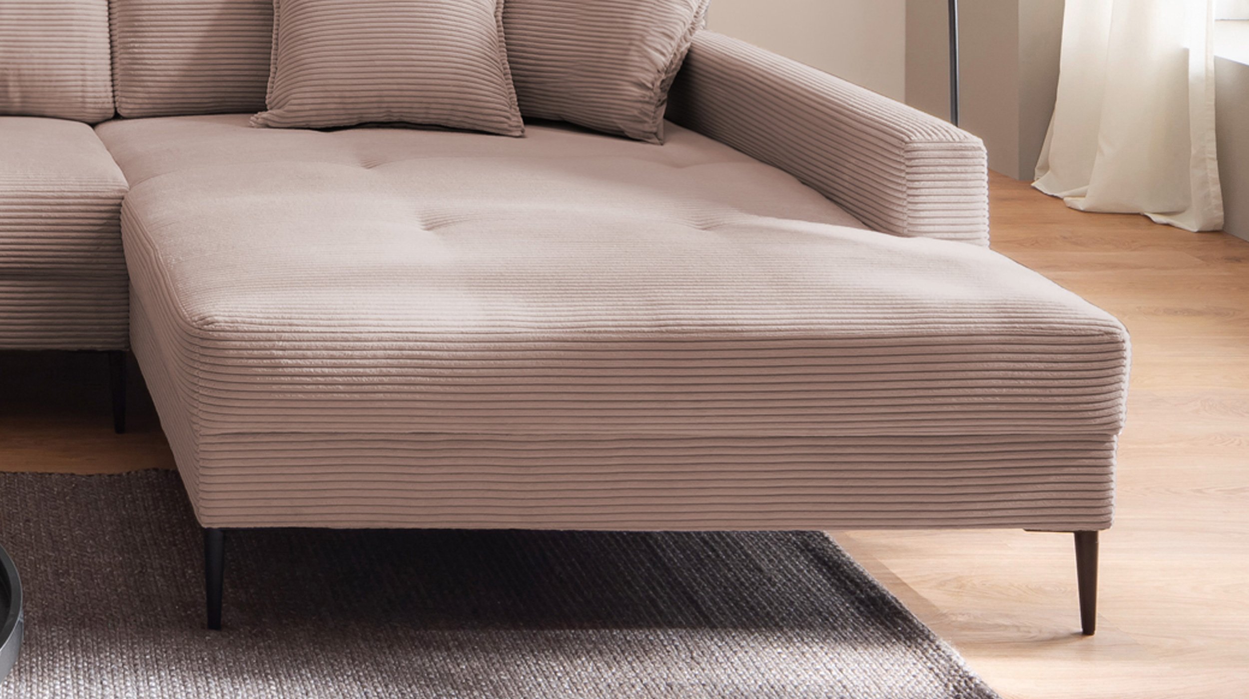 Wohnlandschaft Cord rosa - 360 cm - SUMMER 