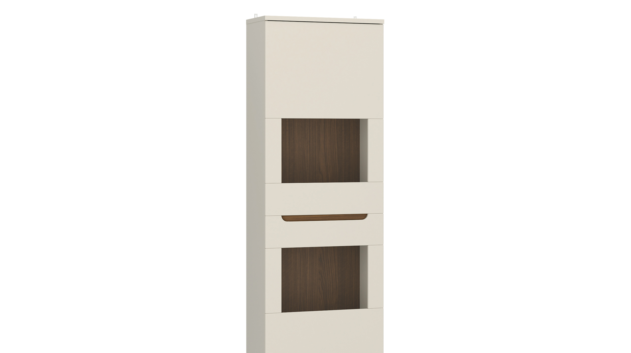Vitrine mit Glastür Beige-Kaschmir - 64 cm - VIRGINIA
