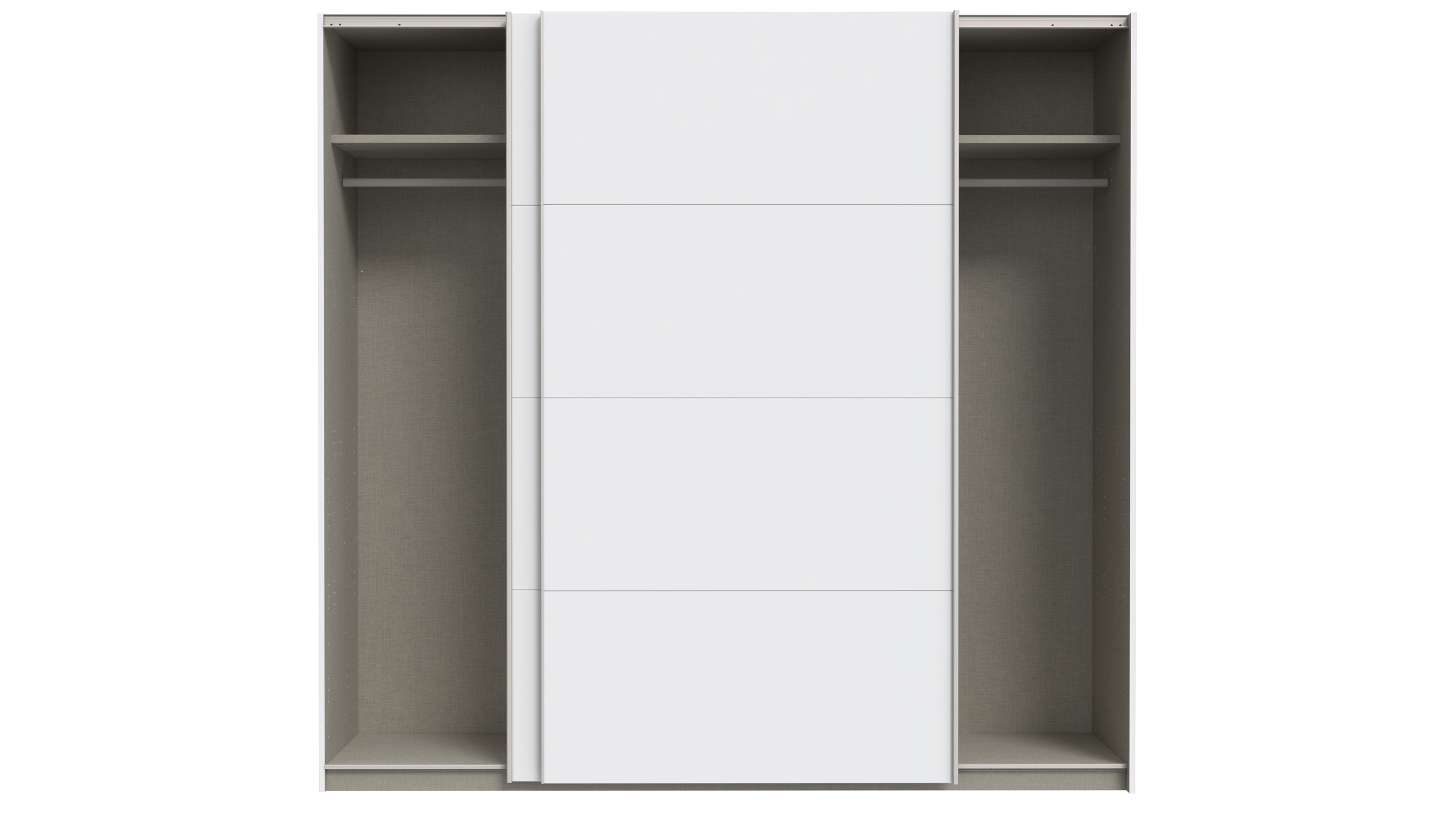 Schwebetürenschrank weiß 220 cm 2-türig - SCHACH&MATT