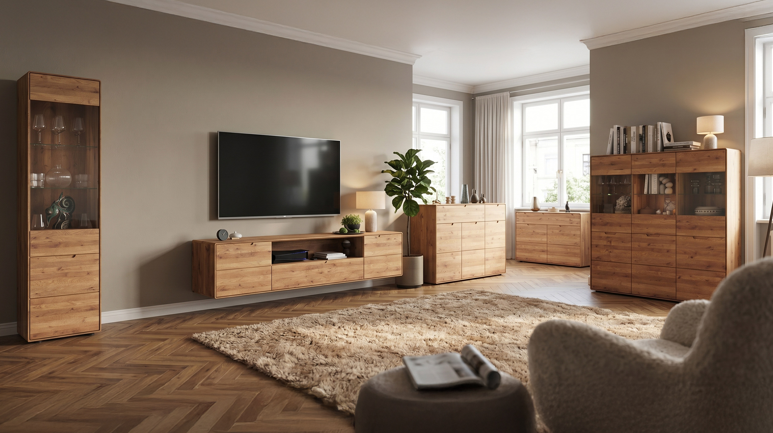 Wandboard Wildeiche massiv geölt 149 cm - LUCAS 