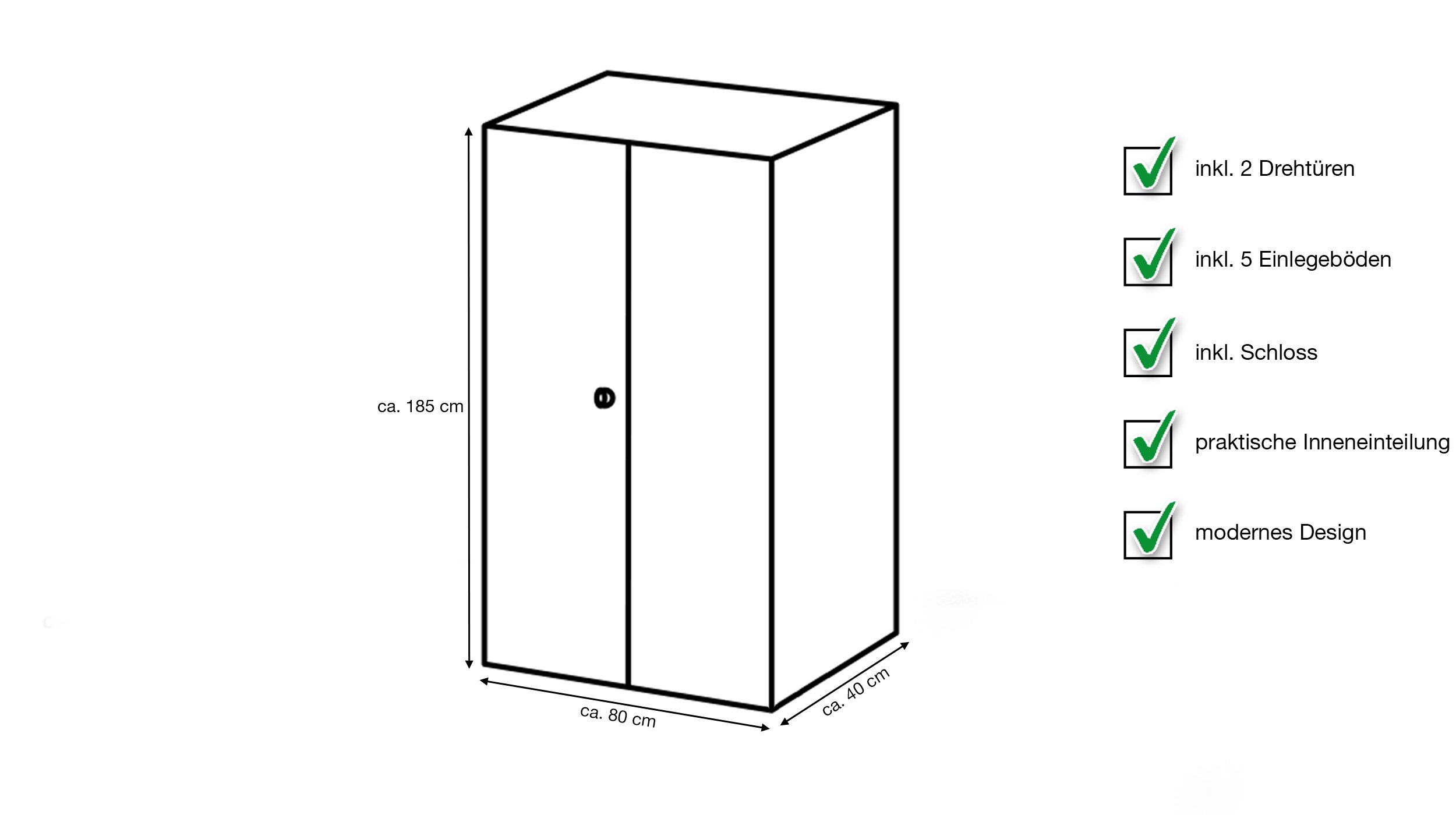 Kleiderschrank - Sägerau Eiche - 80 cm - MULTIRAUM