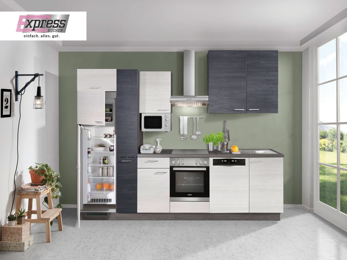 Küchenzeile 310 cm - mit Geräten - Küchenfronten matt - PLAN Küchenzeile 310 cm - mit Geräten - Küchenfronten matt - PLAN