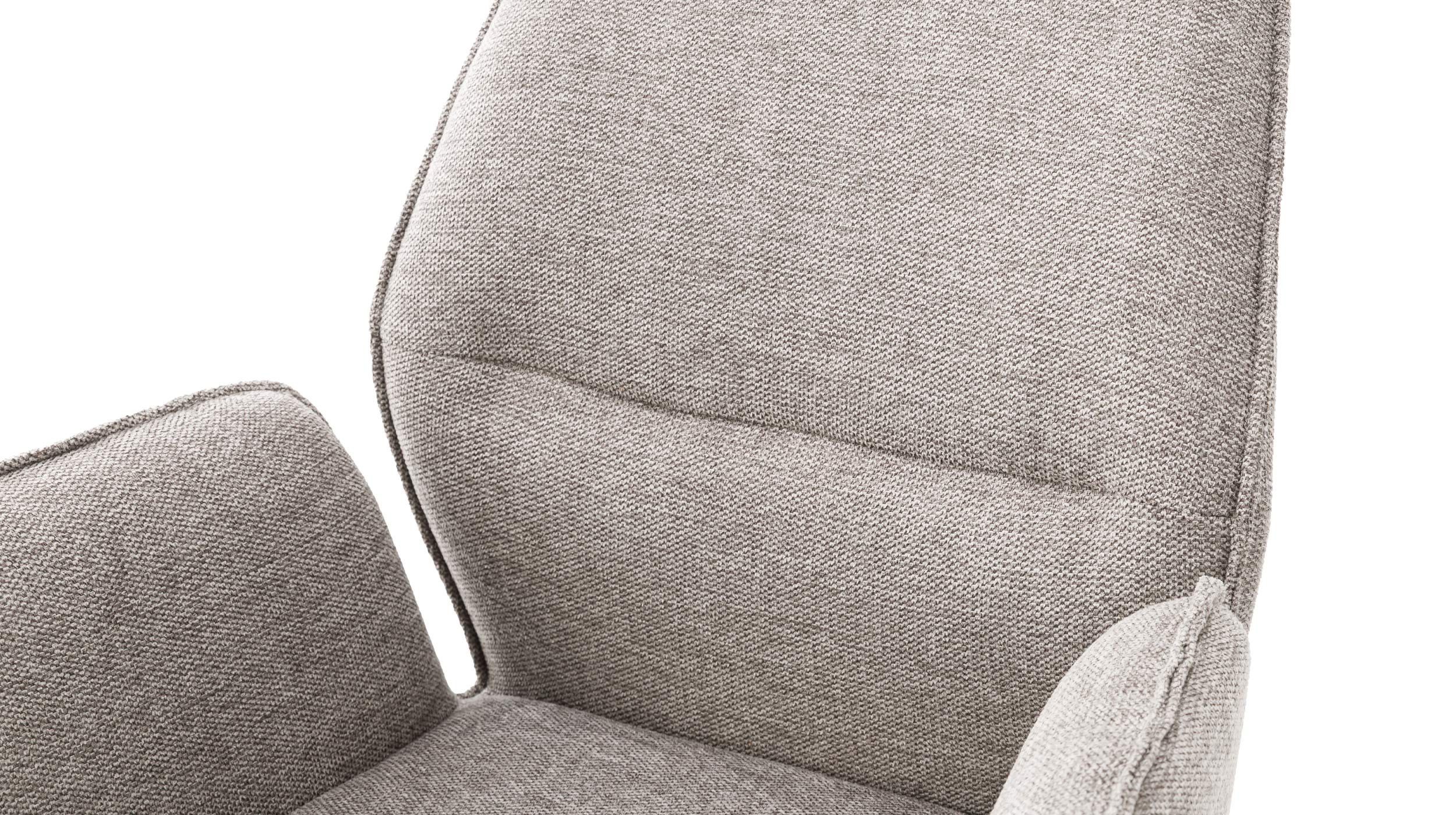 Armlehnstuhl grau Drehstuhl Stoffbezug Chenille Optik - GREYTON