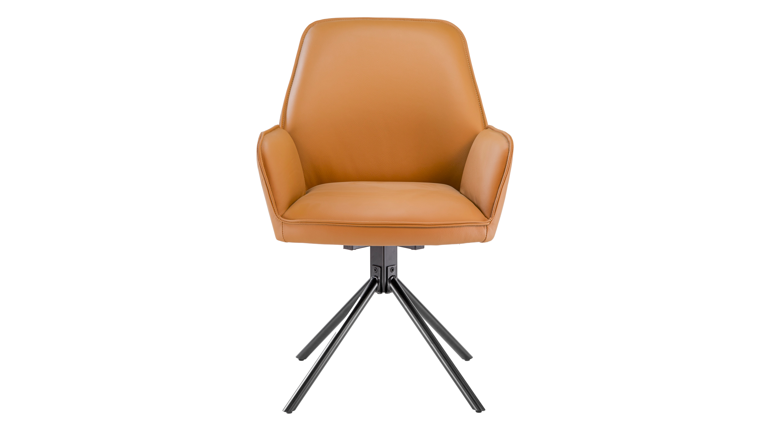 Armlehnstuhl Echtleder Cognac - drehbar - COVELO 