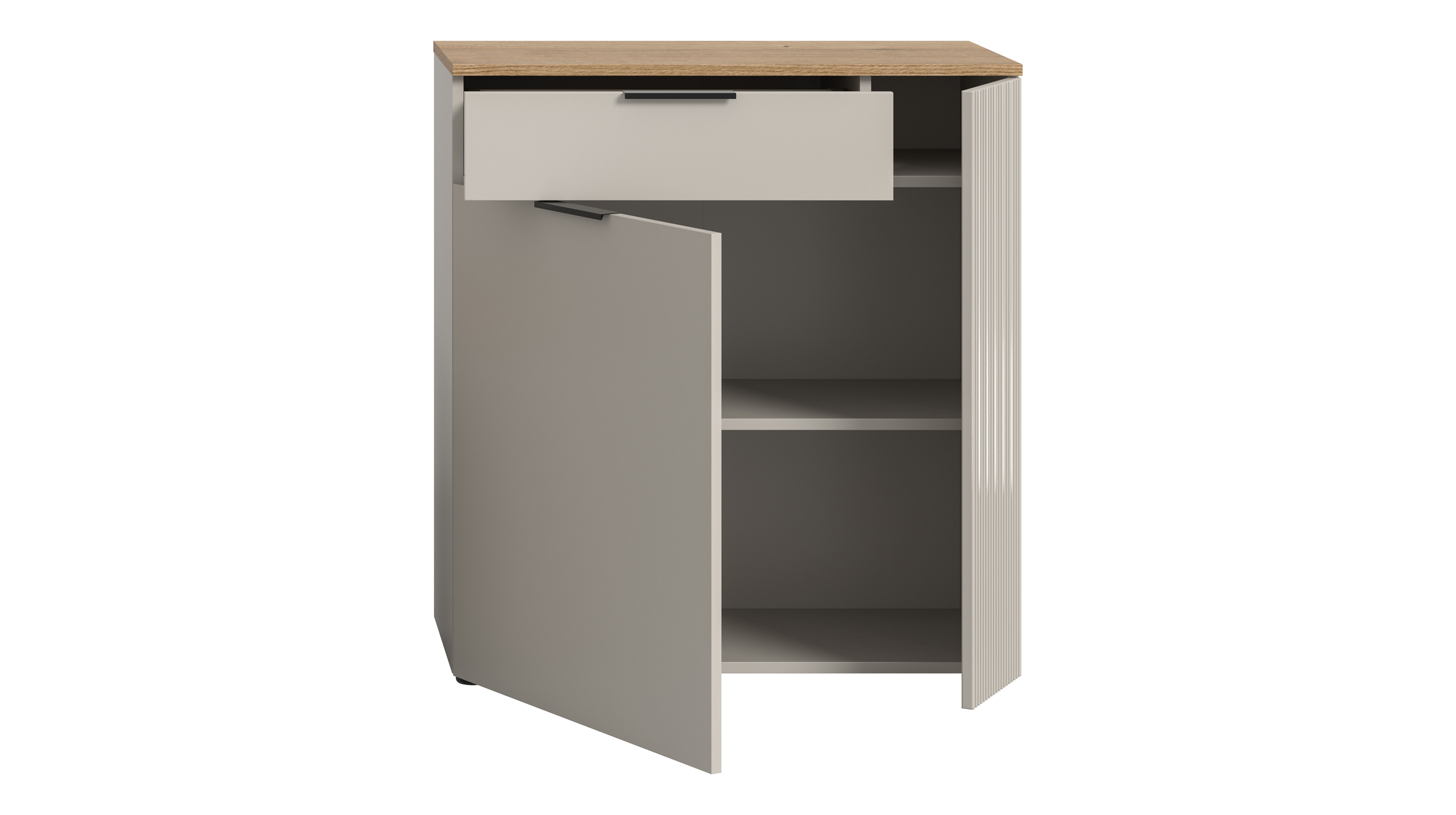 Kommode mit Schublade beige Evoke Eiche 80 cm - SLIDE