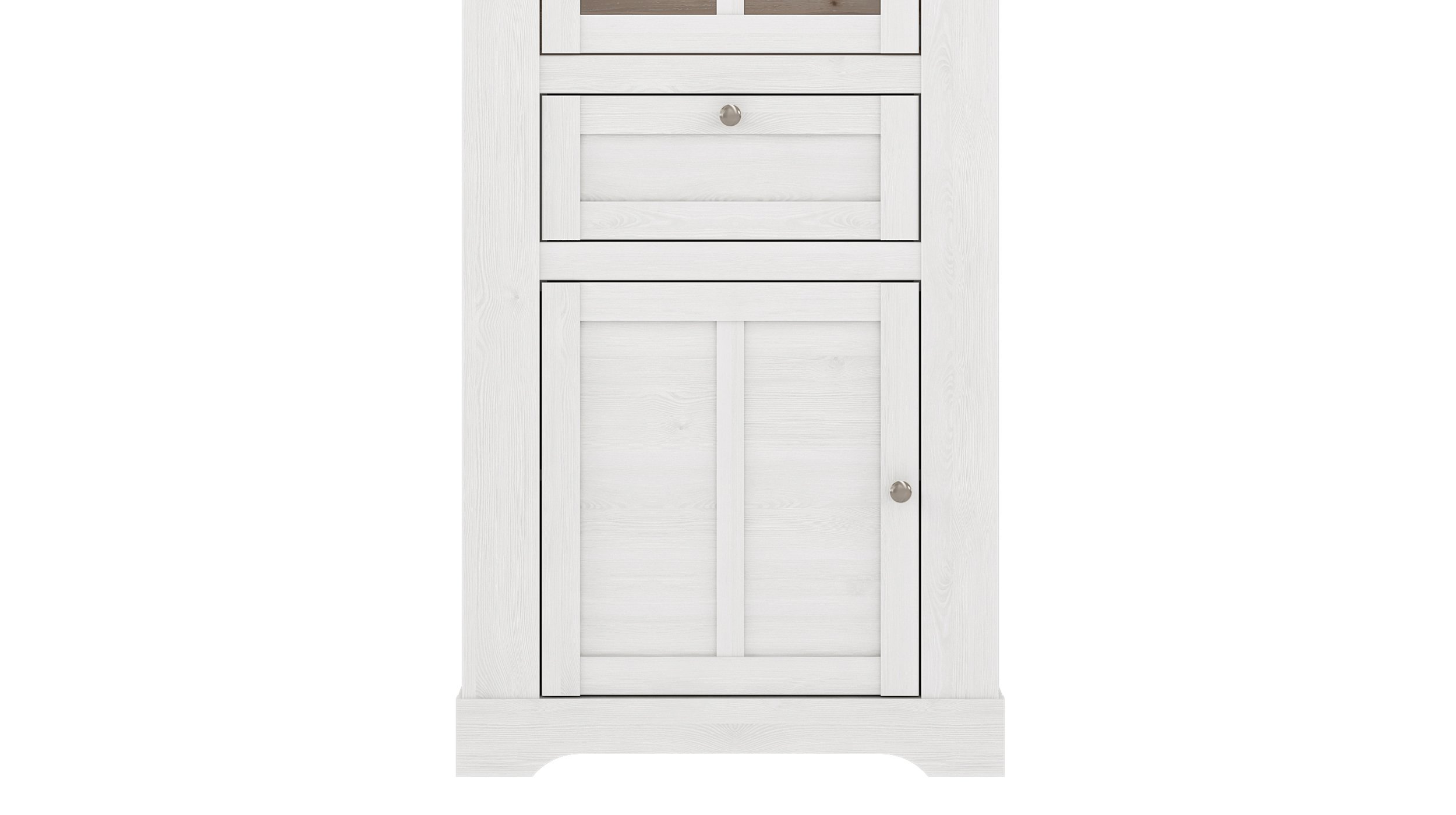 Vitrine mit Beleuchtung Schneeeiche - weiß Breite 76 cm - ILOPPA