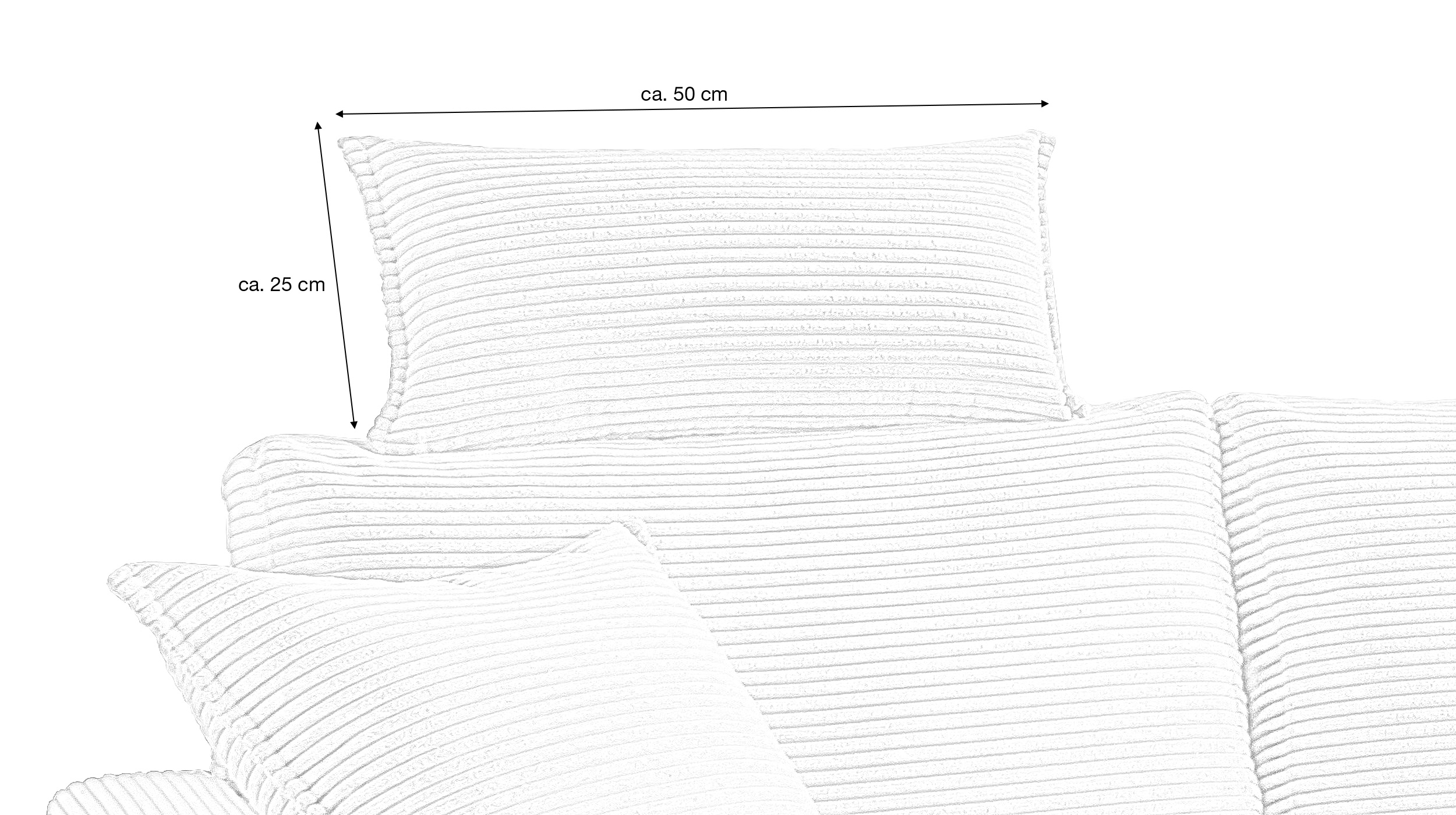 Kopfstütze Cord creme - 50 x 25 cm - SUMMER
