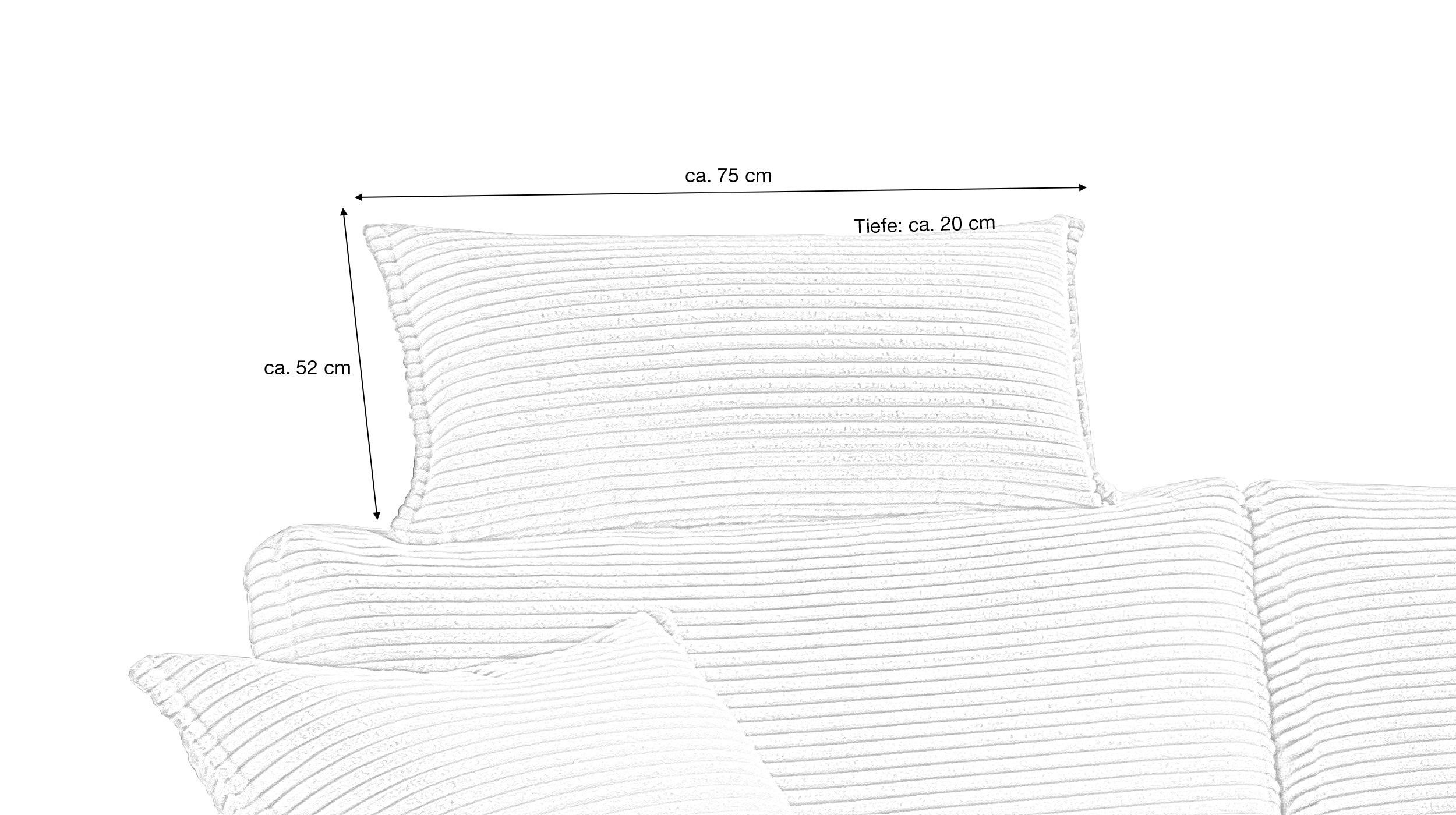 Kopfstütze Cord creme - 75 x 52 cm - SUMMER