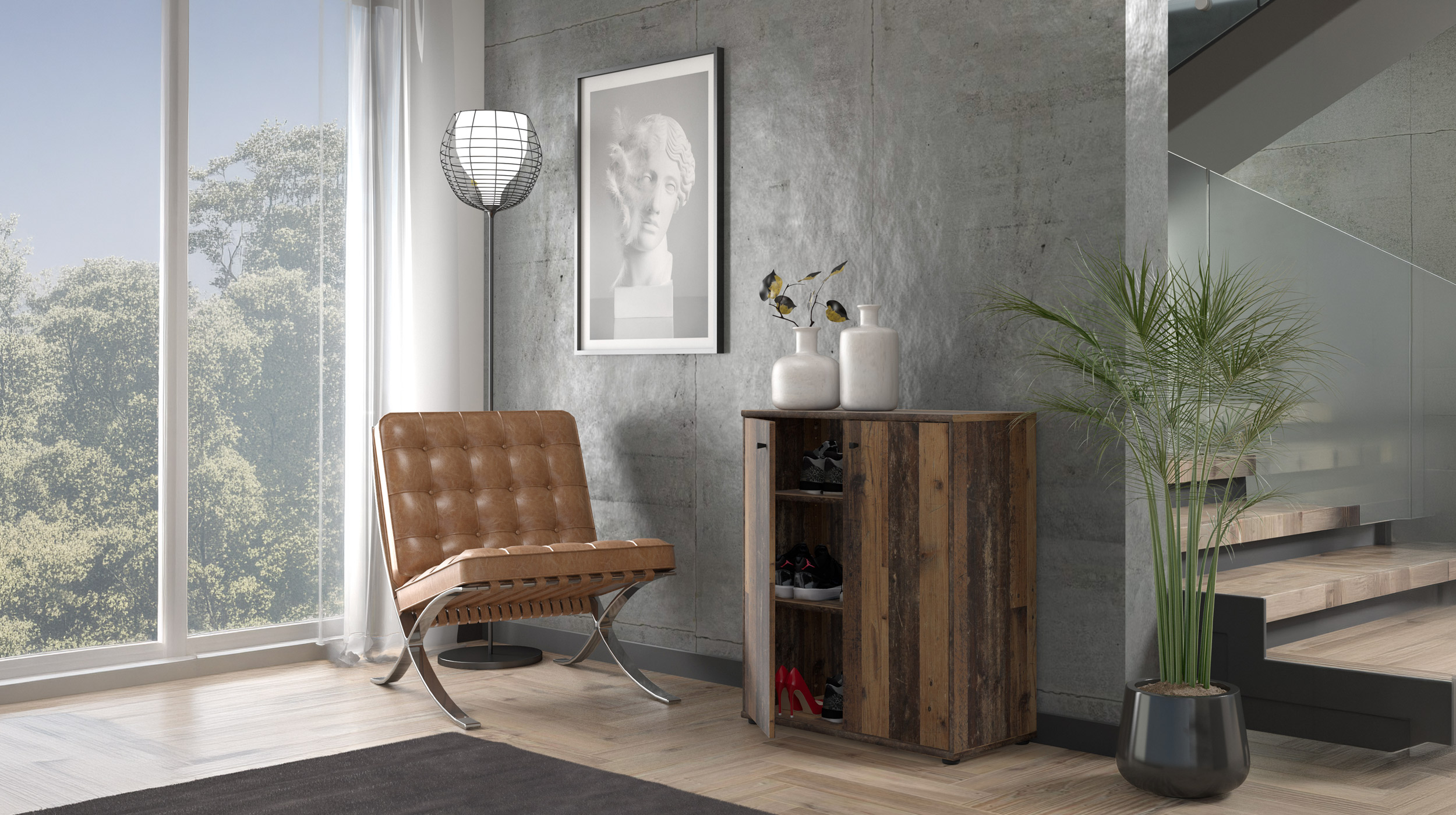 Kommode Old Wood 74 x 35 cm - 2-türig - TEMPRA