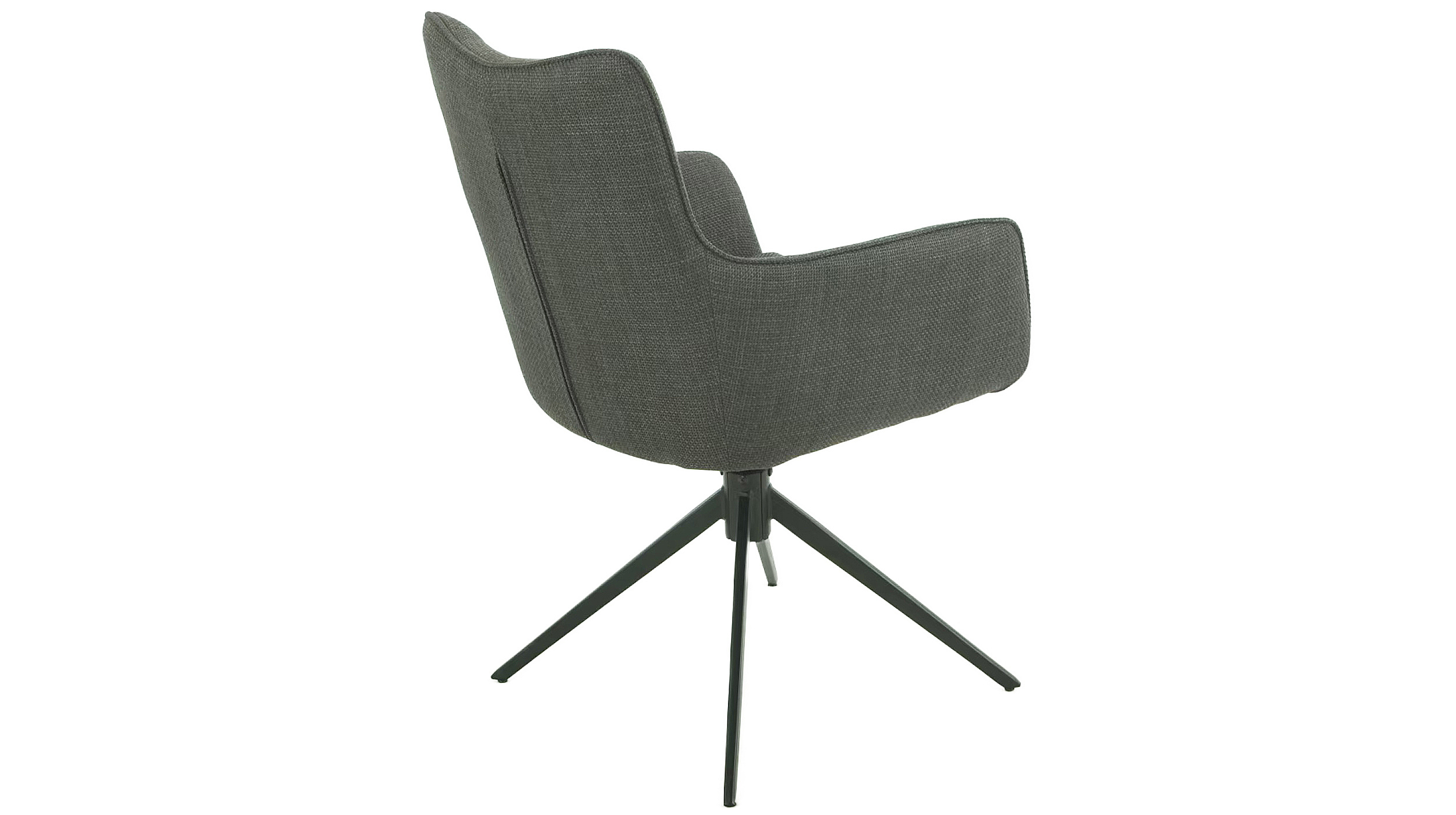 Armlehnstuhl anthrazit Drehstuhl Webstoff - LIMA