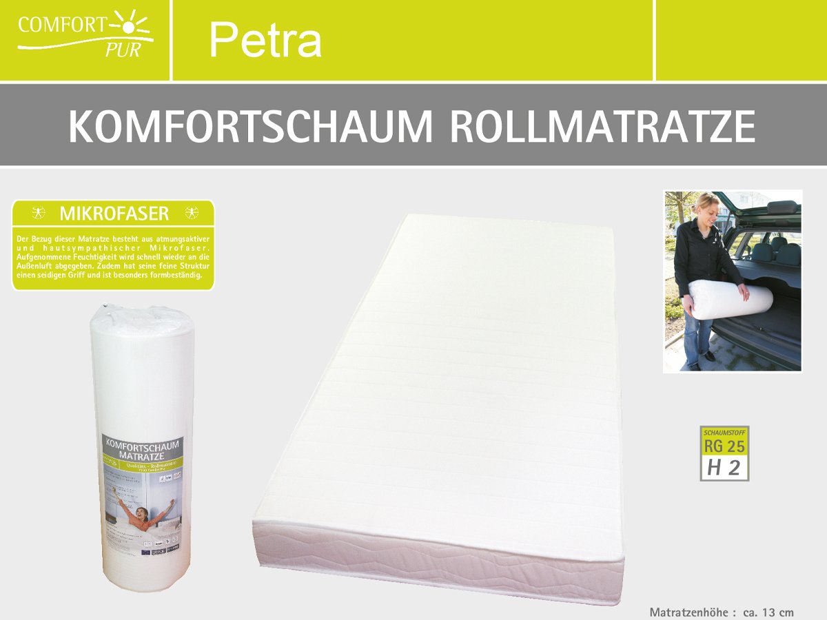 Komfortschaum-Rollmatratze 140 x 200 cm / H2 - PETRA
