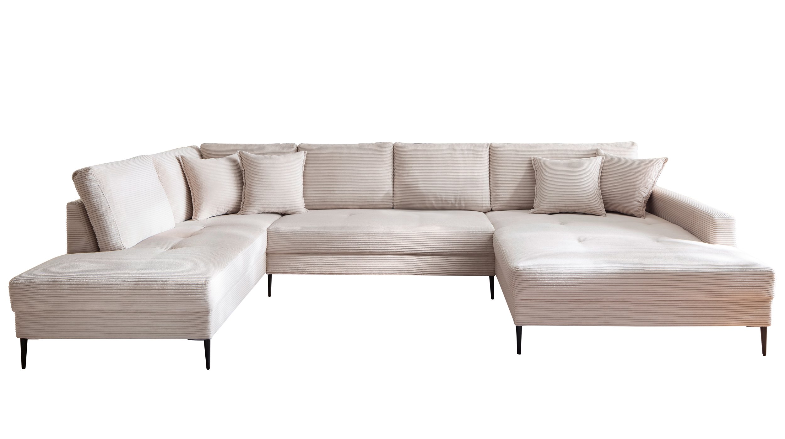 Wohnlandschaft Cord creme - 360 cm - SUMMER 