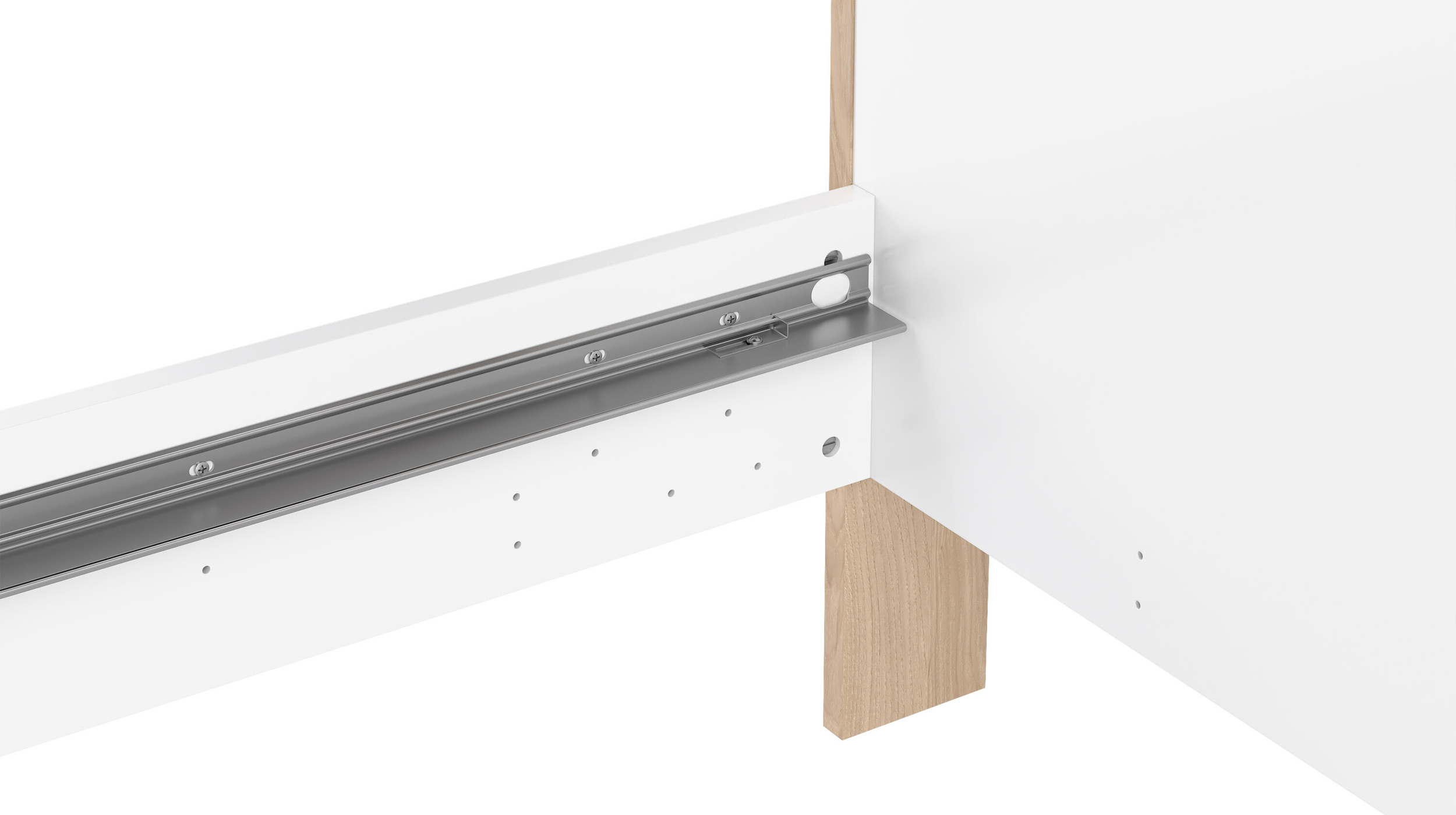 Futonbett 180 x 200 cm weiß hochglanz Jackson Hickory - NEXT