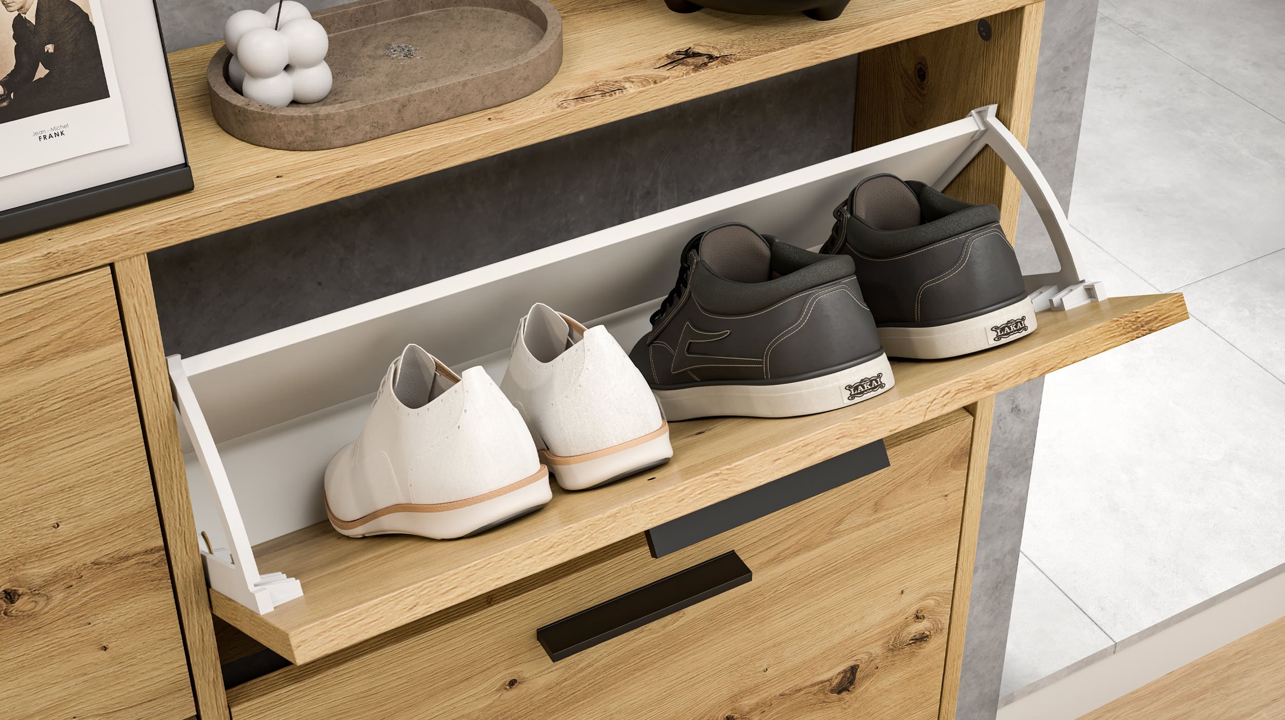 Schuhschrank Artisan Eiche - 116 x 103 cm - SAM