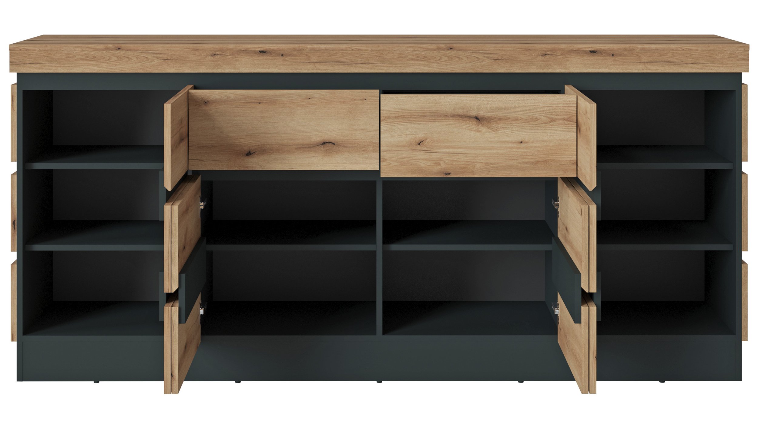 Sideboard Coast Evoke Eiche - grau 201 cm - CORTE