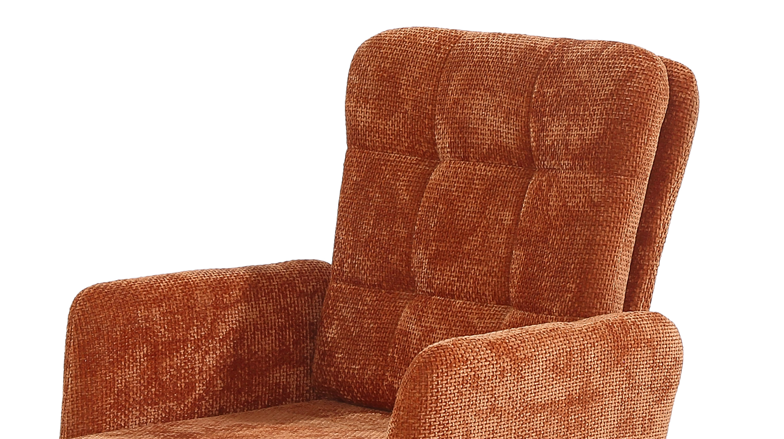 Armlehnstuhl orange Drehstuhl Taschenfederkern Chenille - HEDIA