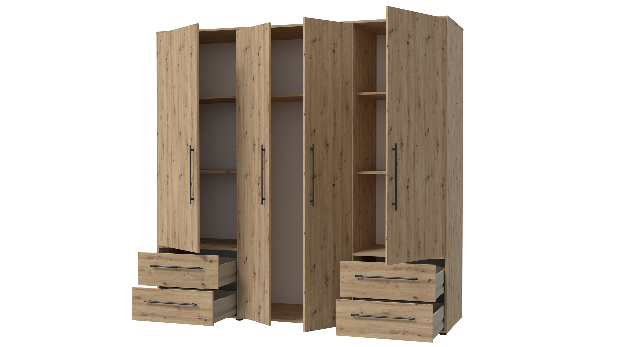 Kleiderschrank Artisan Eiche - 206 cm - MOKKARIS