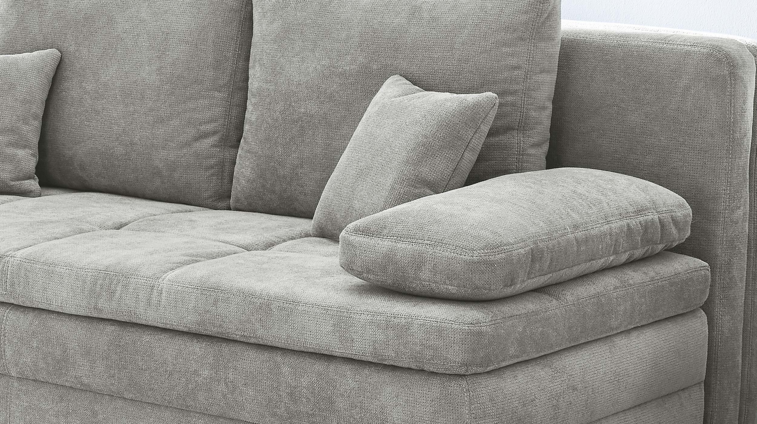 Schlafsofa grau Bettkasten Dauerschläfer Federkern 203 cm - LINDAU
