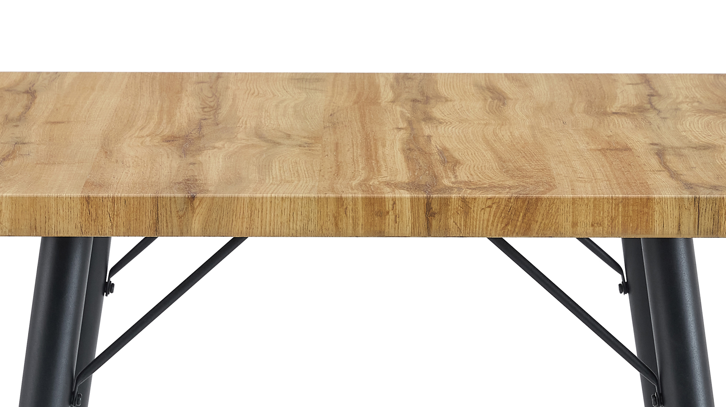 Esstisch Baumkantentisch Optik 90 x 90 cm Wildeiche - TAILIN