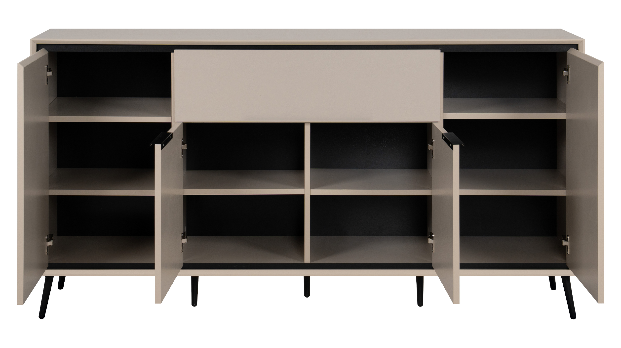 Sideboard mit 1 Schublade beige schwarz 175 cm - ARONA