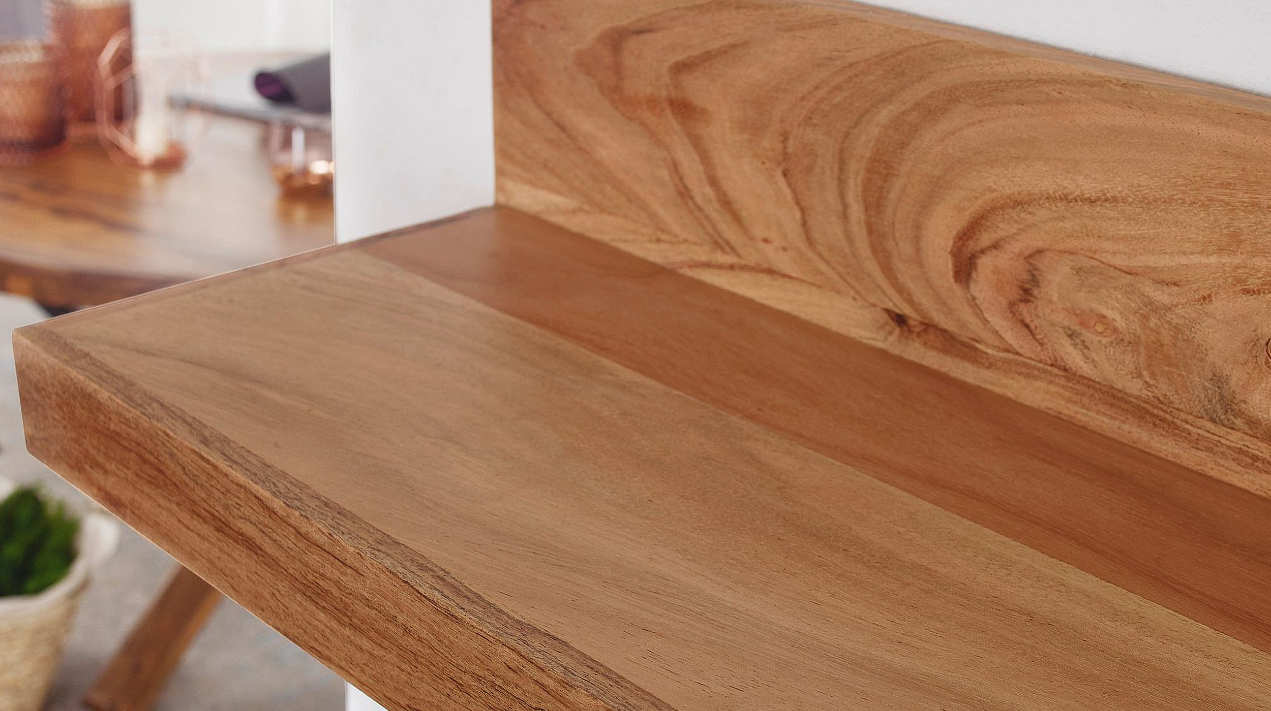 Wandboard Akazie massiv lackiert - 110 cm - METTE 